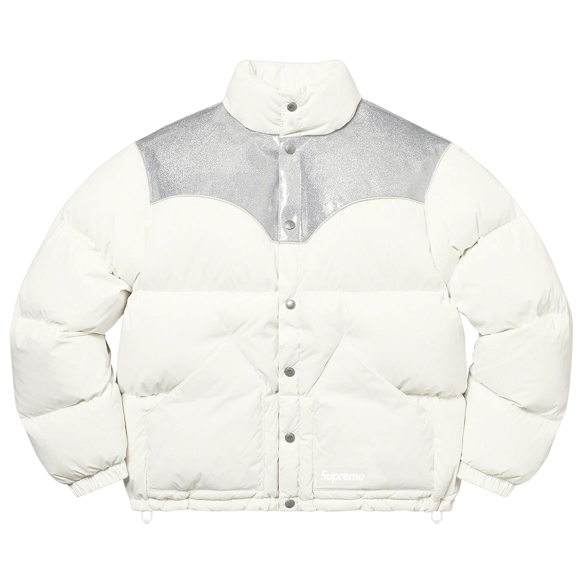 Supreme Glitter Yoke Down Puffer Jacket 'White'