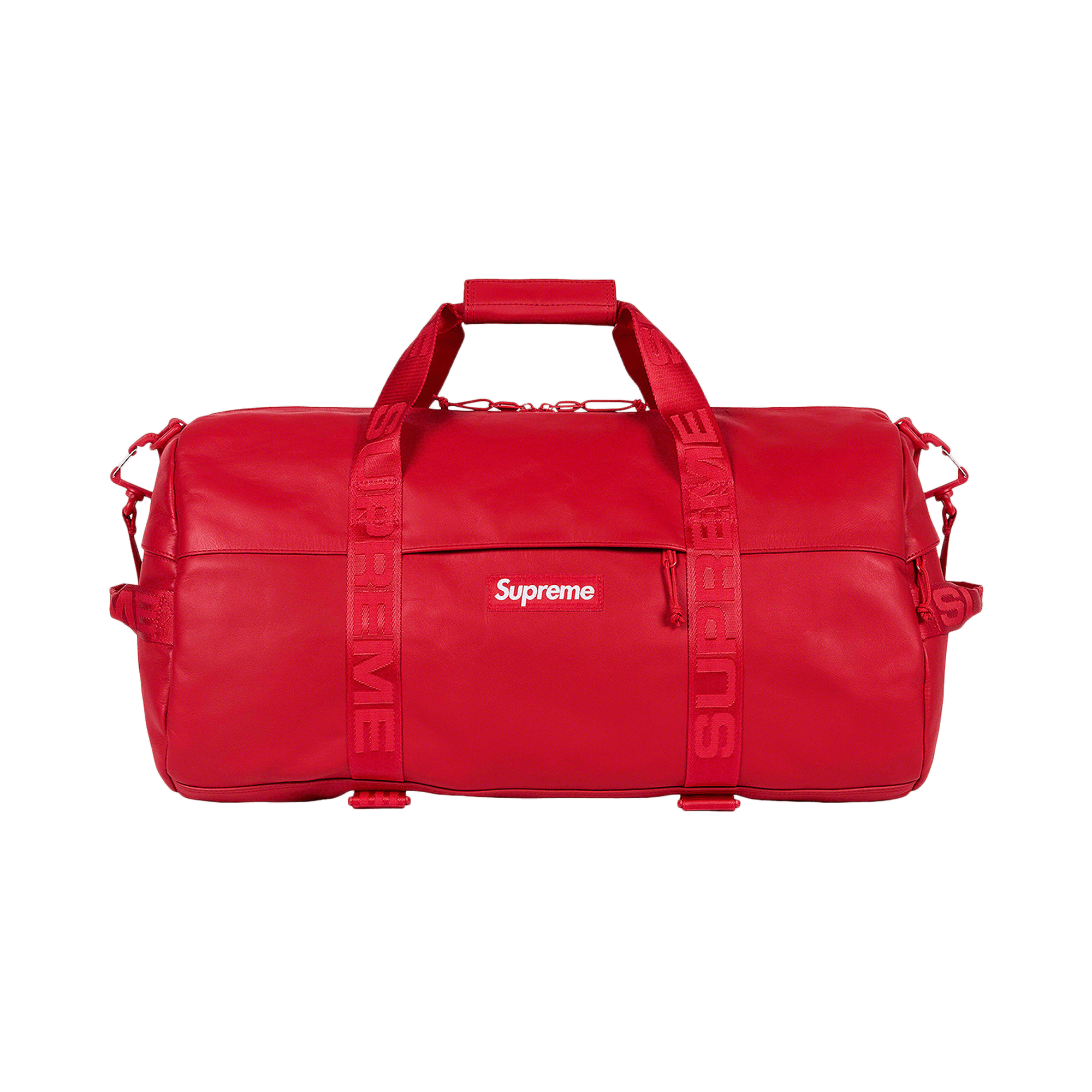 Supreme Leather Duffle Bag 'Red'