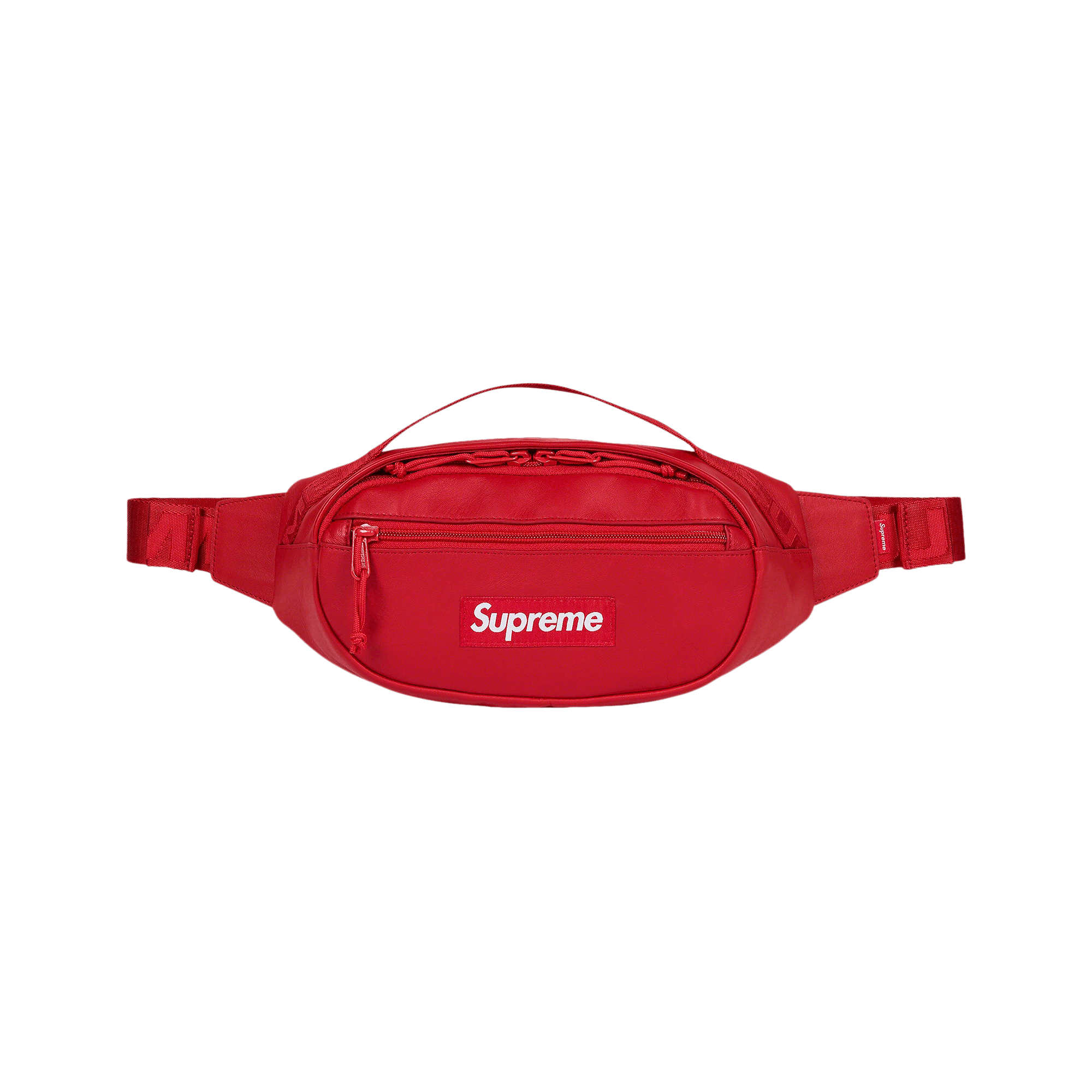 Supreme Leather Waist Bag 'Red'