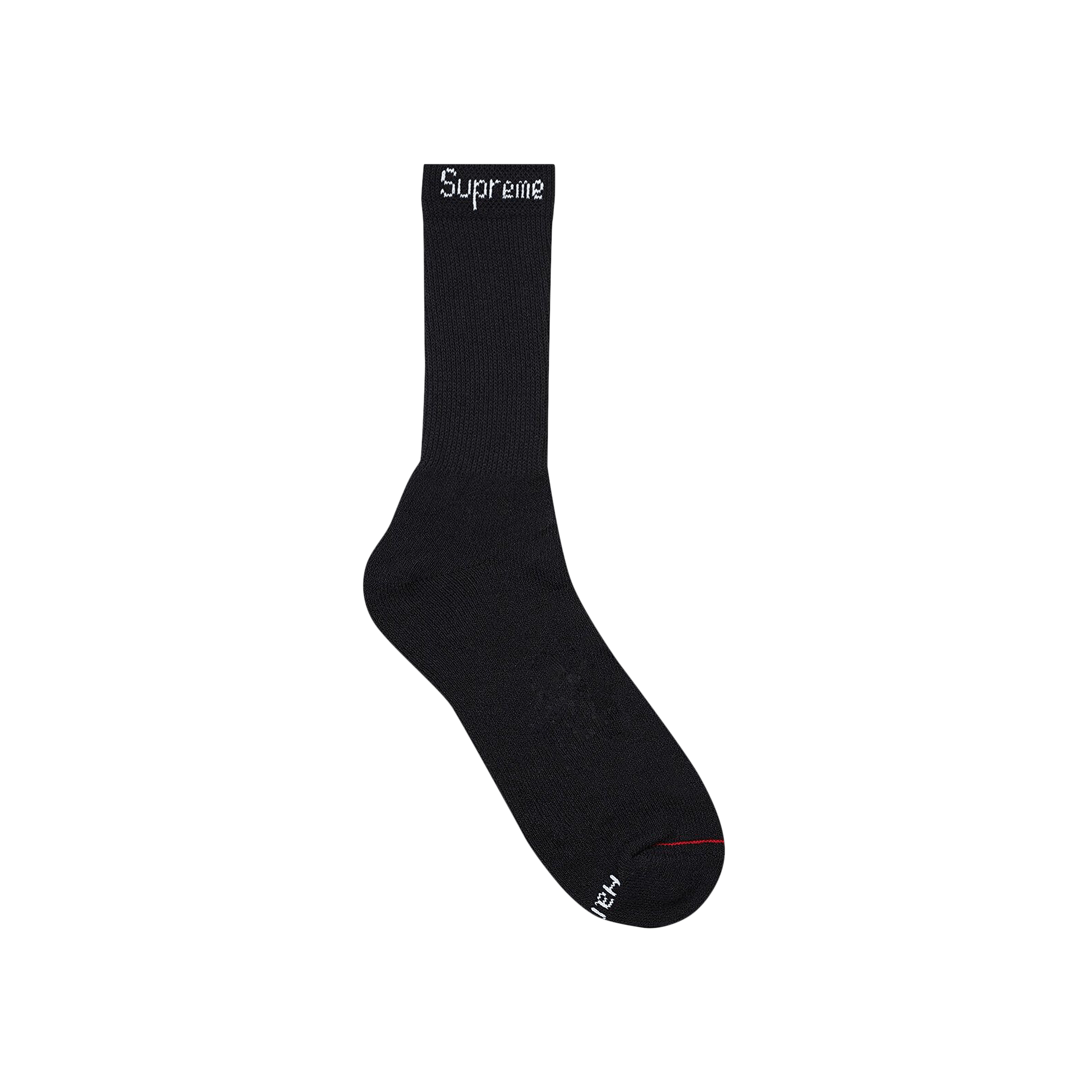 Supreme x Hanes Crew Socks (4 Pack) 'Black'