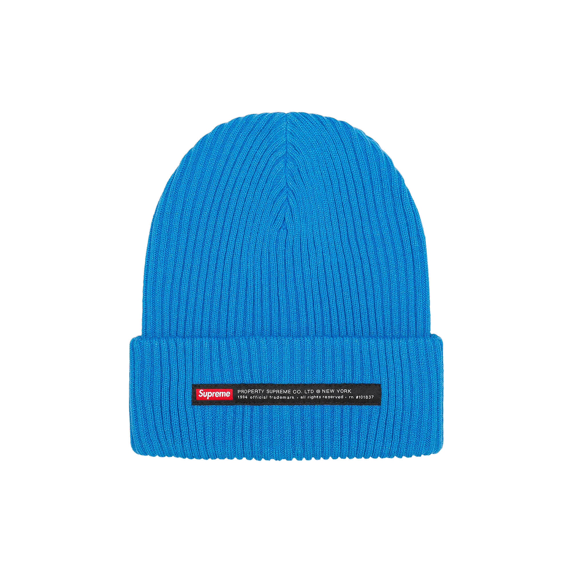 Supreme Property Label Beanie 'Bright Blue'