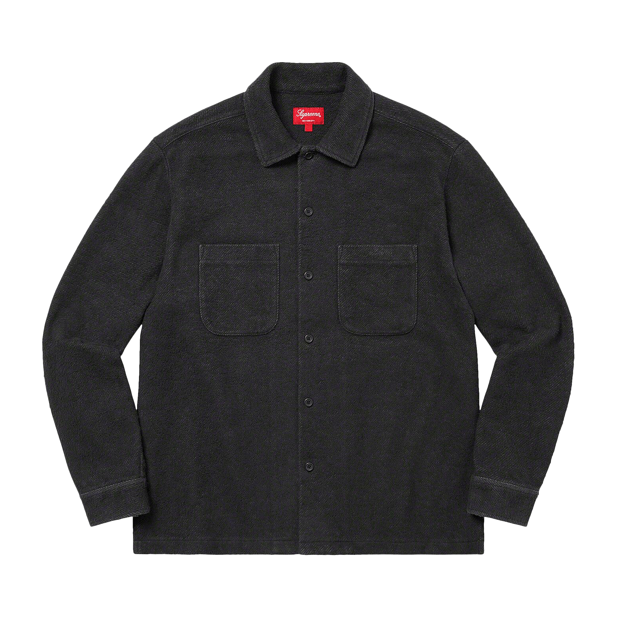 Supreme Brushed Flannel Twill Shirt 'Black'