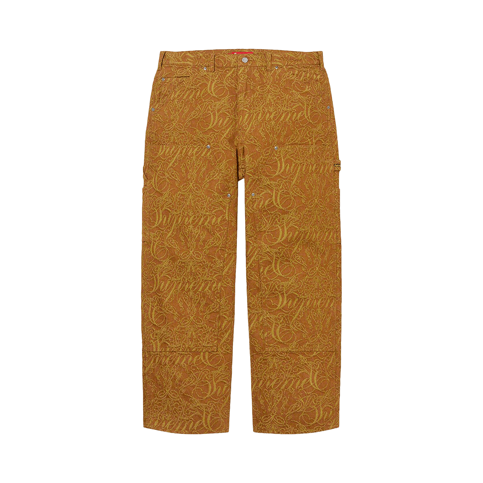 Supreme Script Jacquard Double Knee Denim Painter Pant 'Brown'