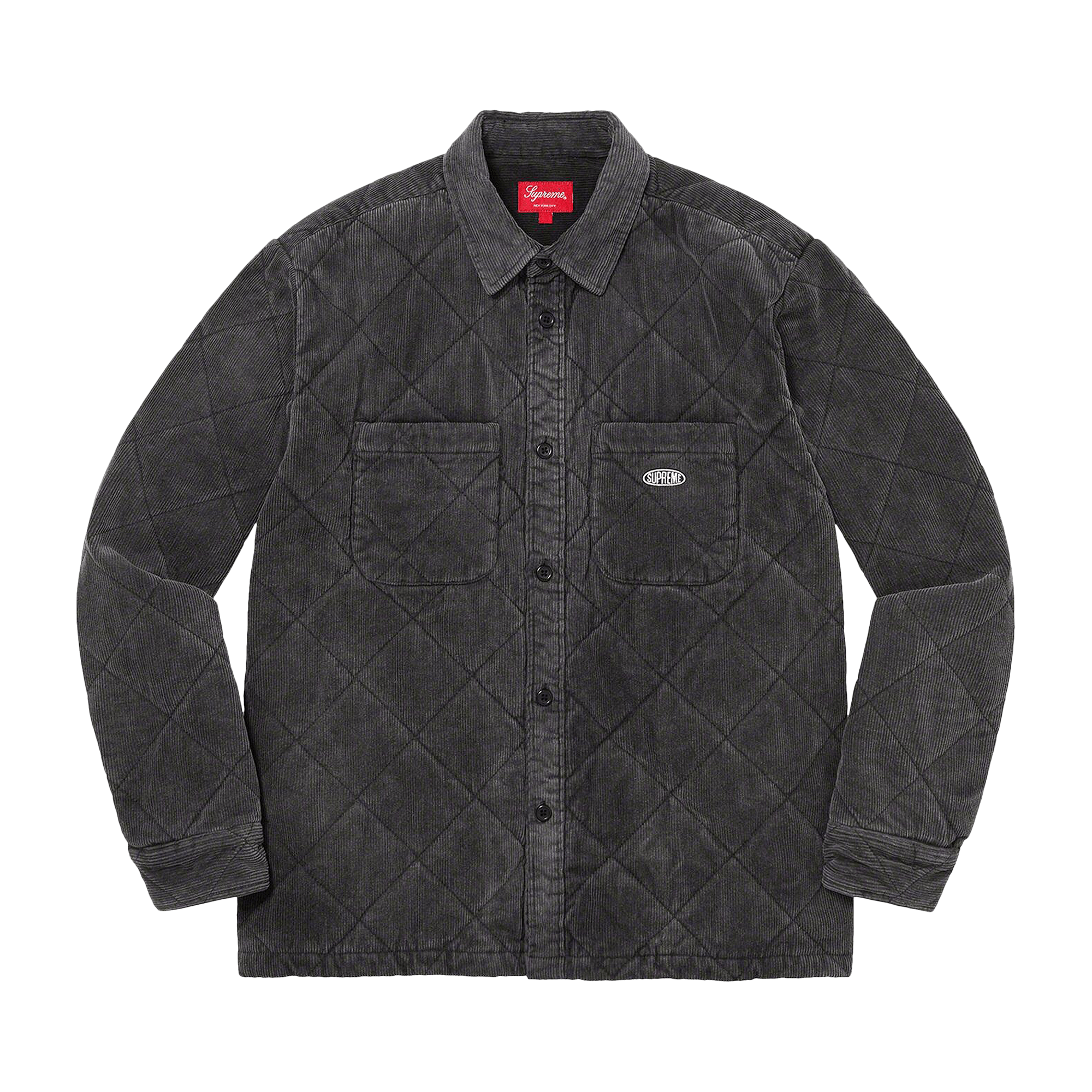 Supreme Quilted Corduroy Shirt 'Black'