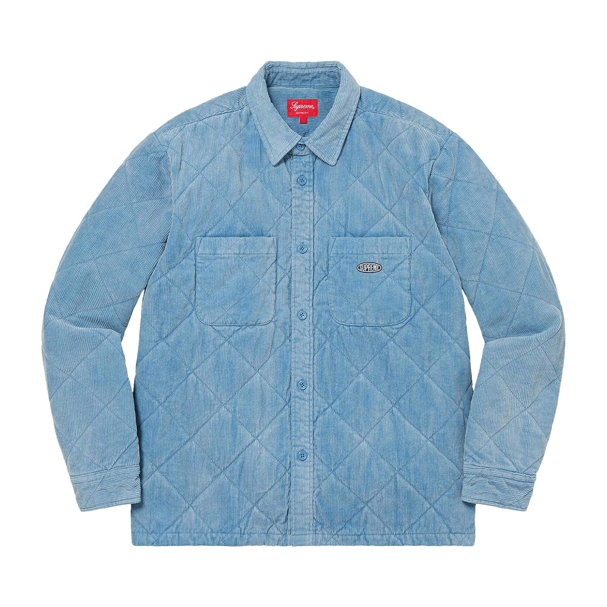 Supreme Quilted Corduroy Shirt 'Slate Blue'