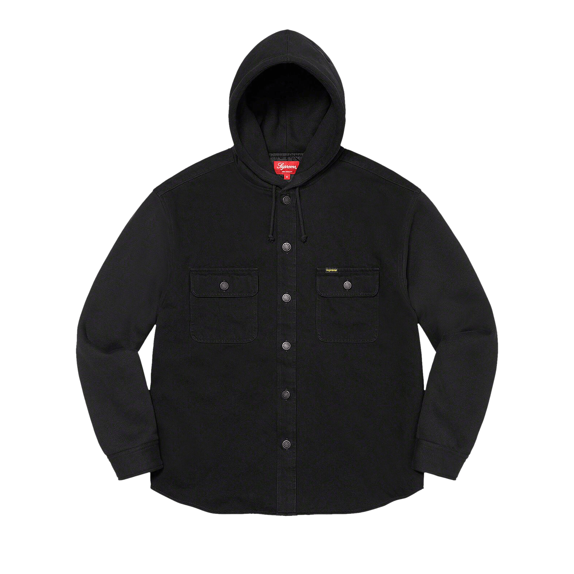 Supreme Fleece Hooded Denim Shirt 'Black'