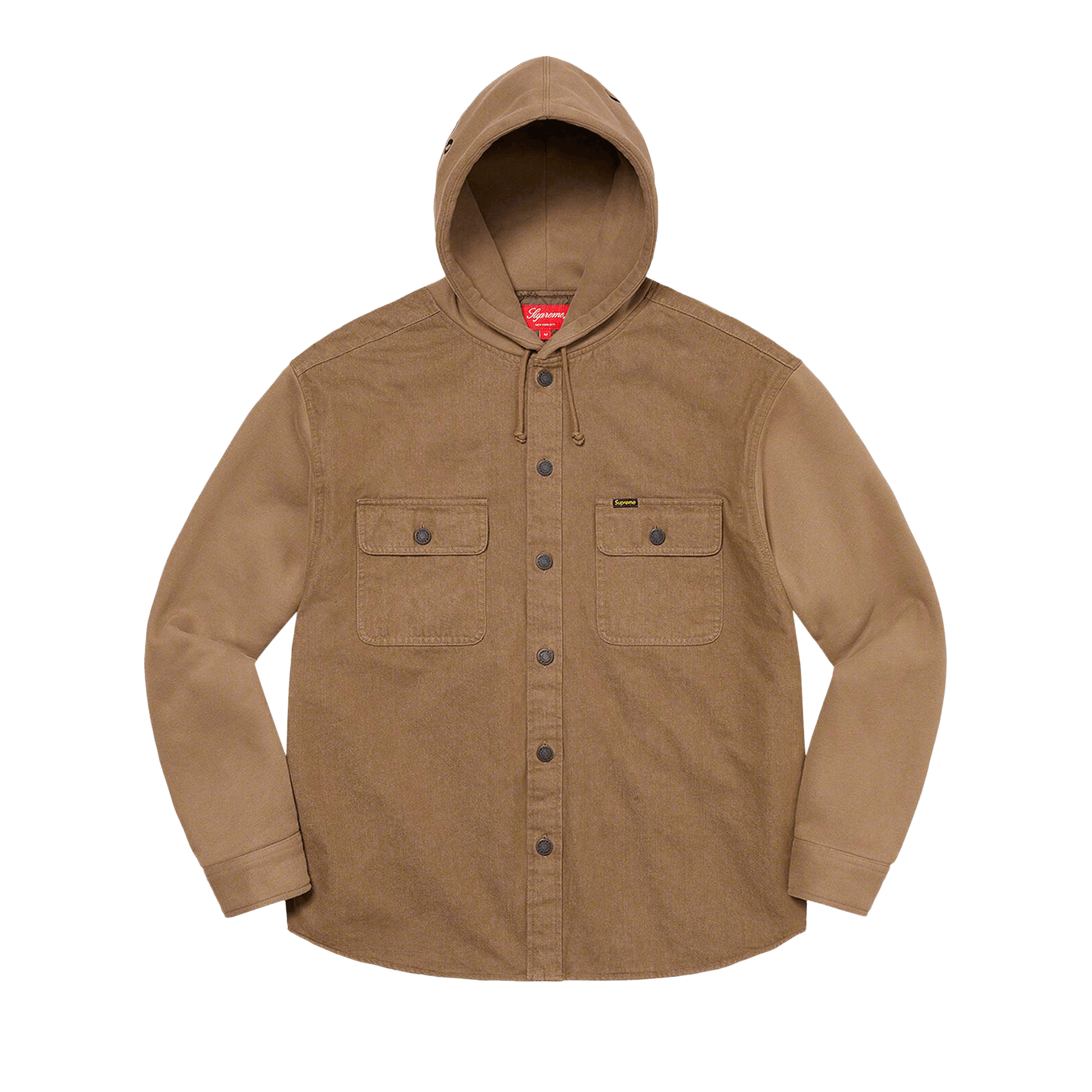 Supreme Fleece Hooded Denim Shirt 'Brown'