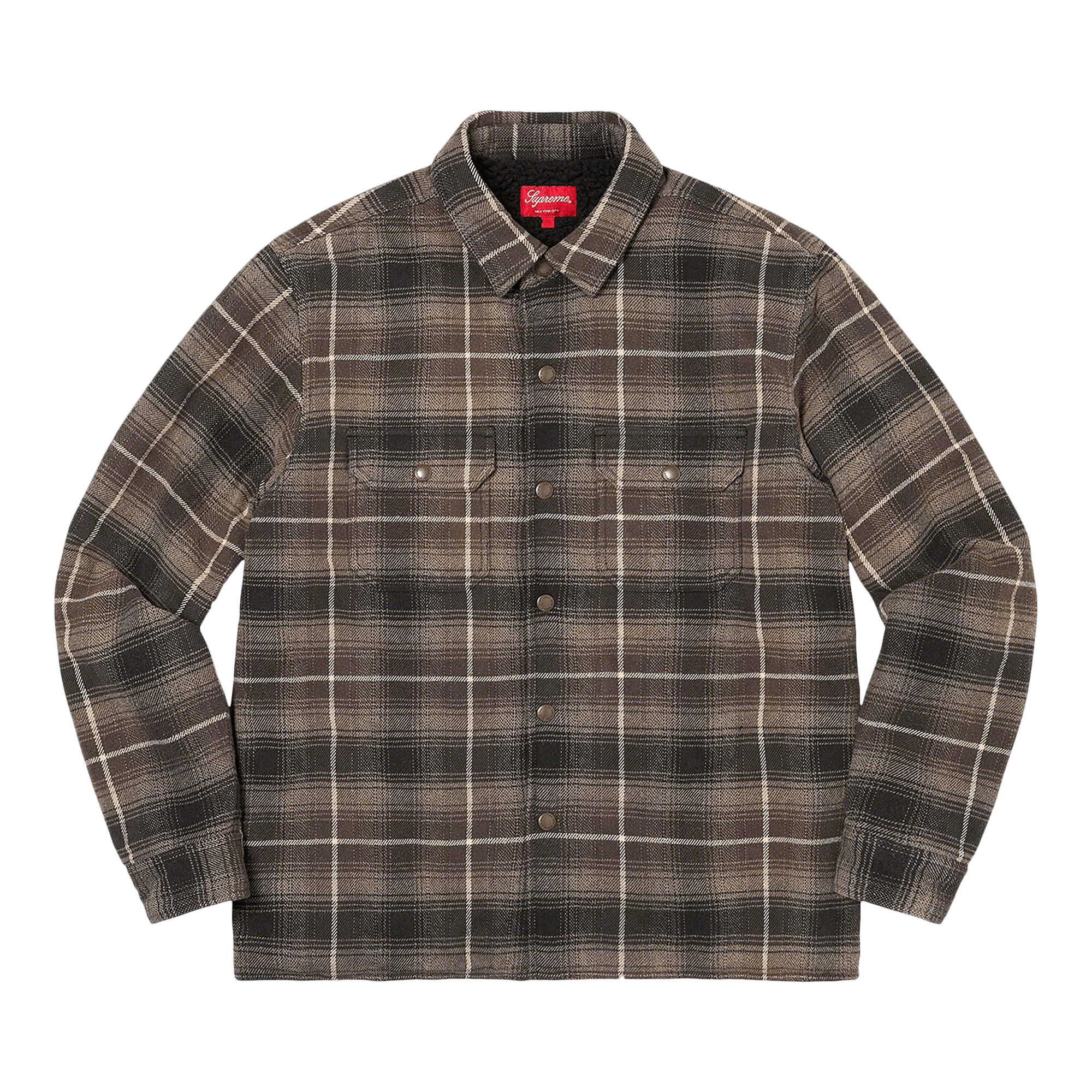 Supreme Shearling Lined Flannel Shirt 'Black'