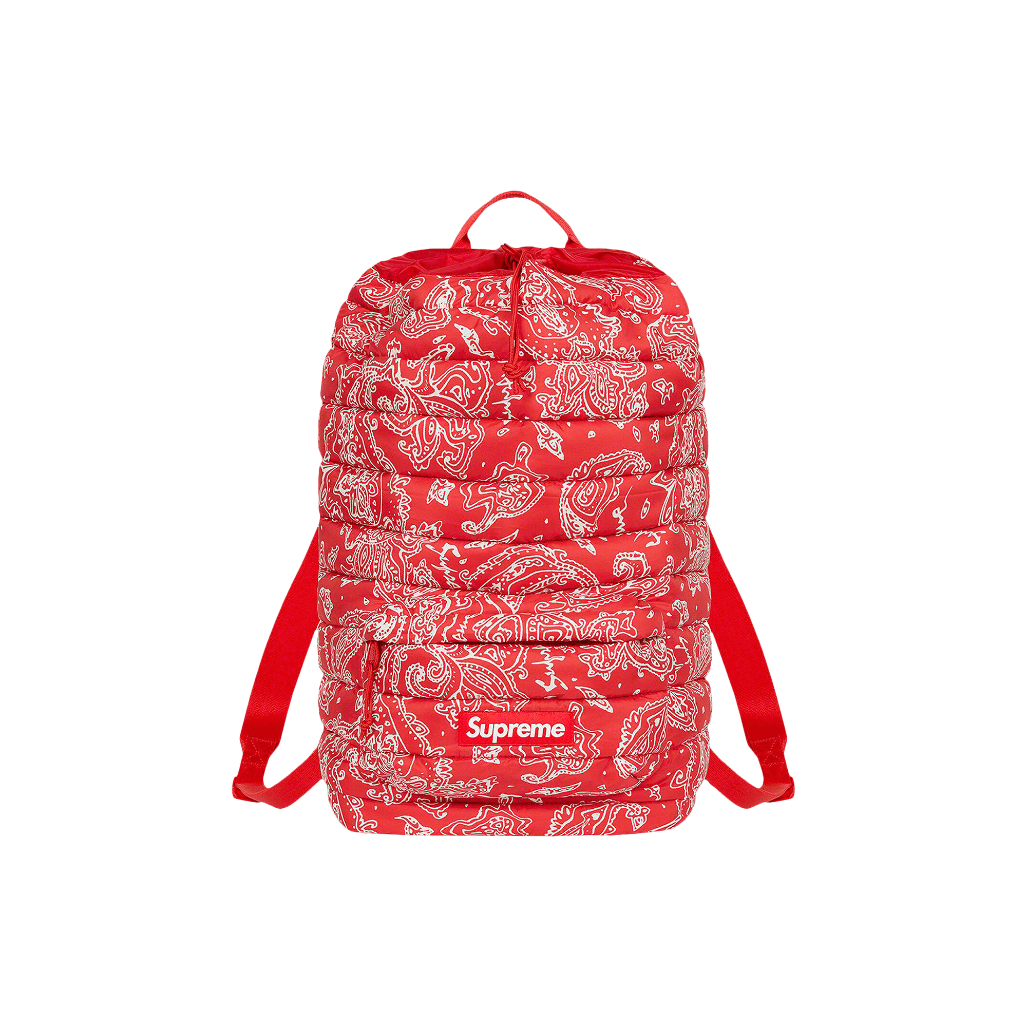 Supreme Puffer Backpack 'Red Paisley'