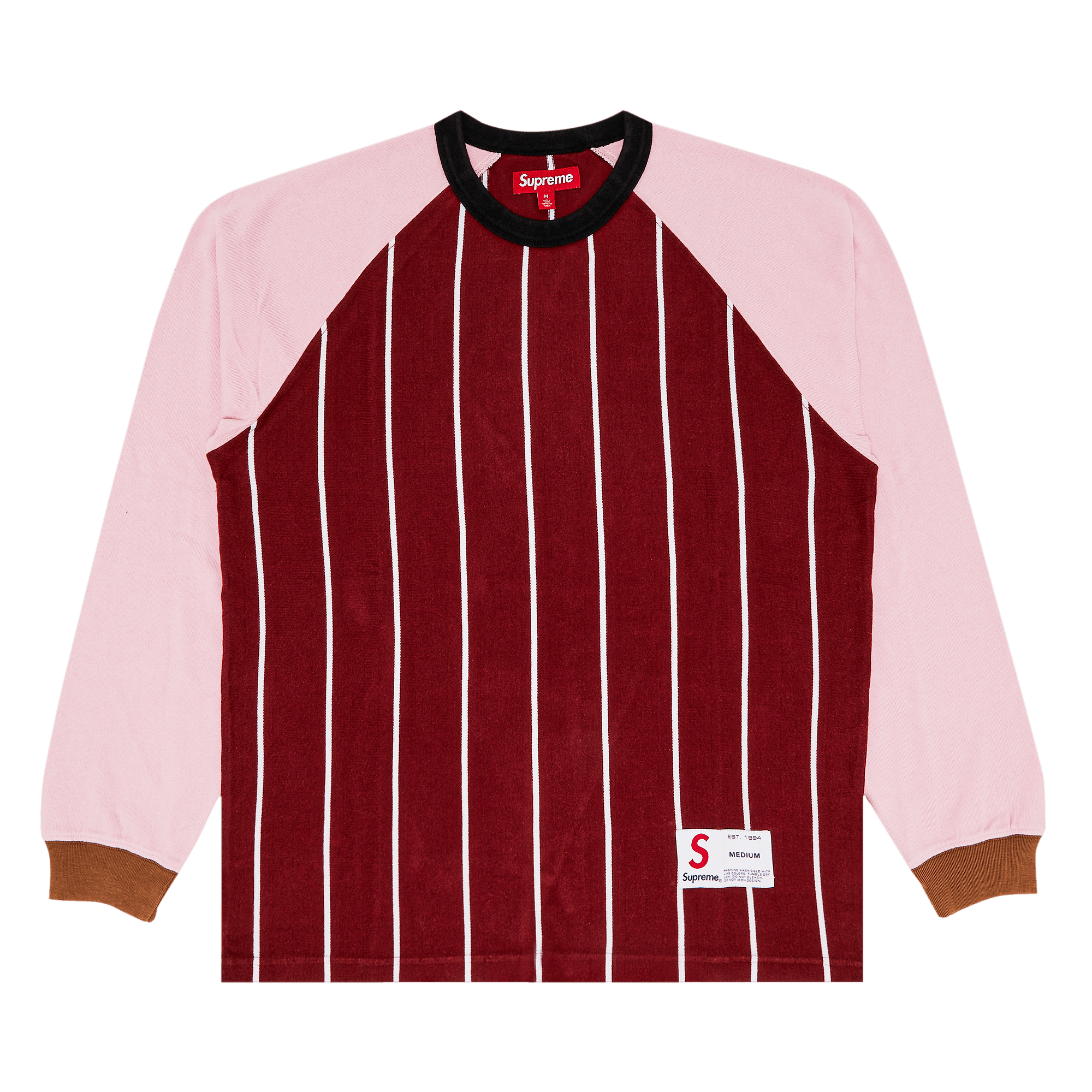 Supreme Stripe Raglan Long-Sleeve Top 'Maroon'