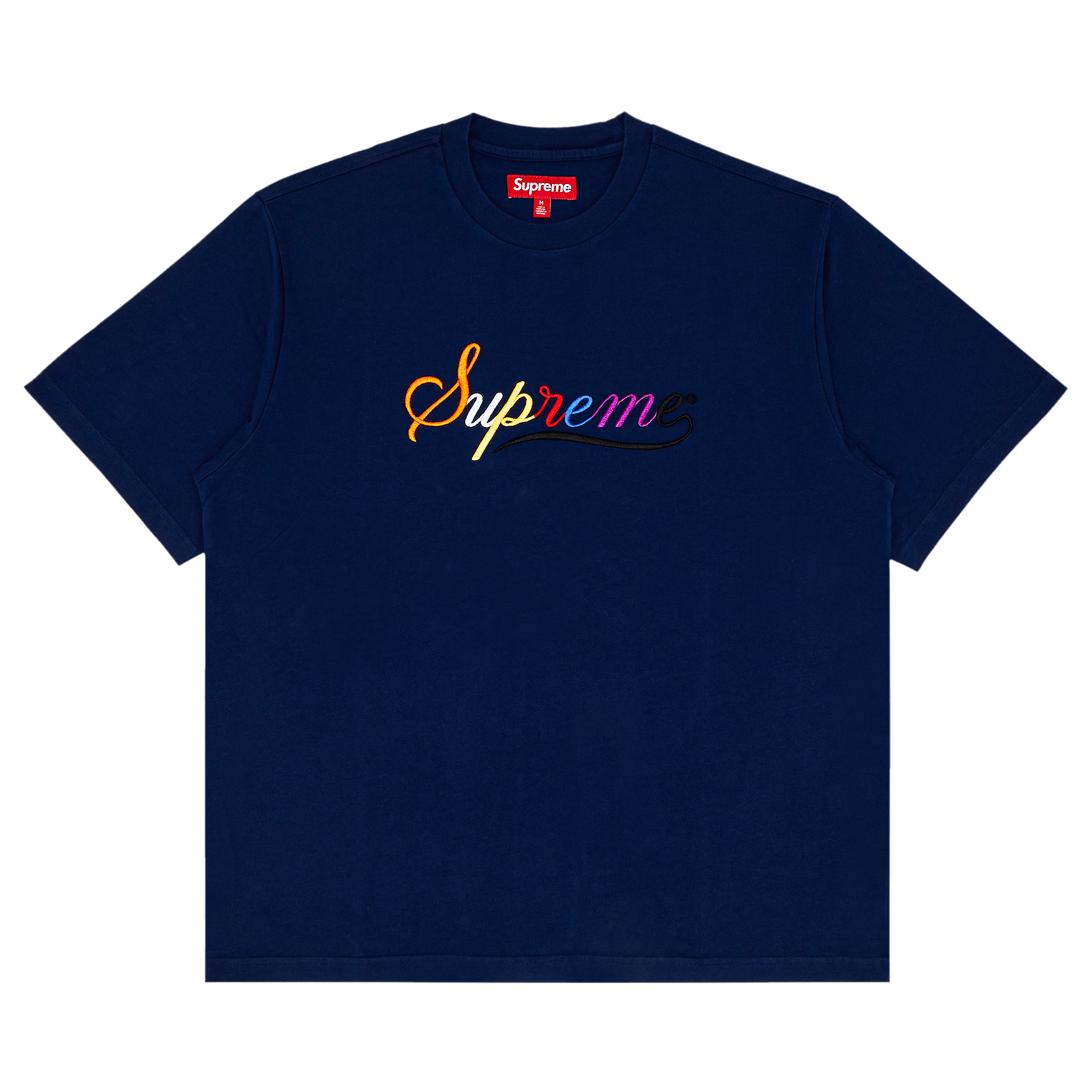 Supreme Cursive Short-Sleeve Top 'Navy'