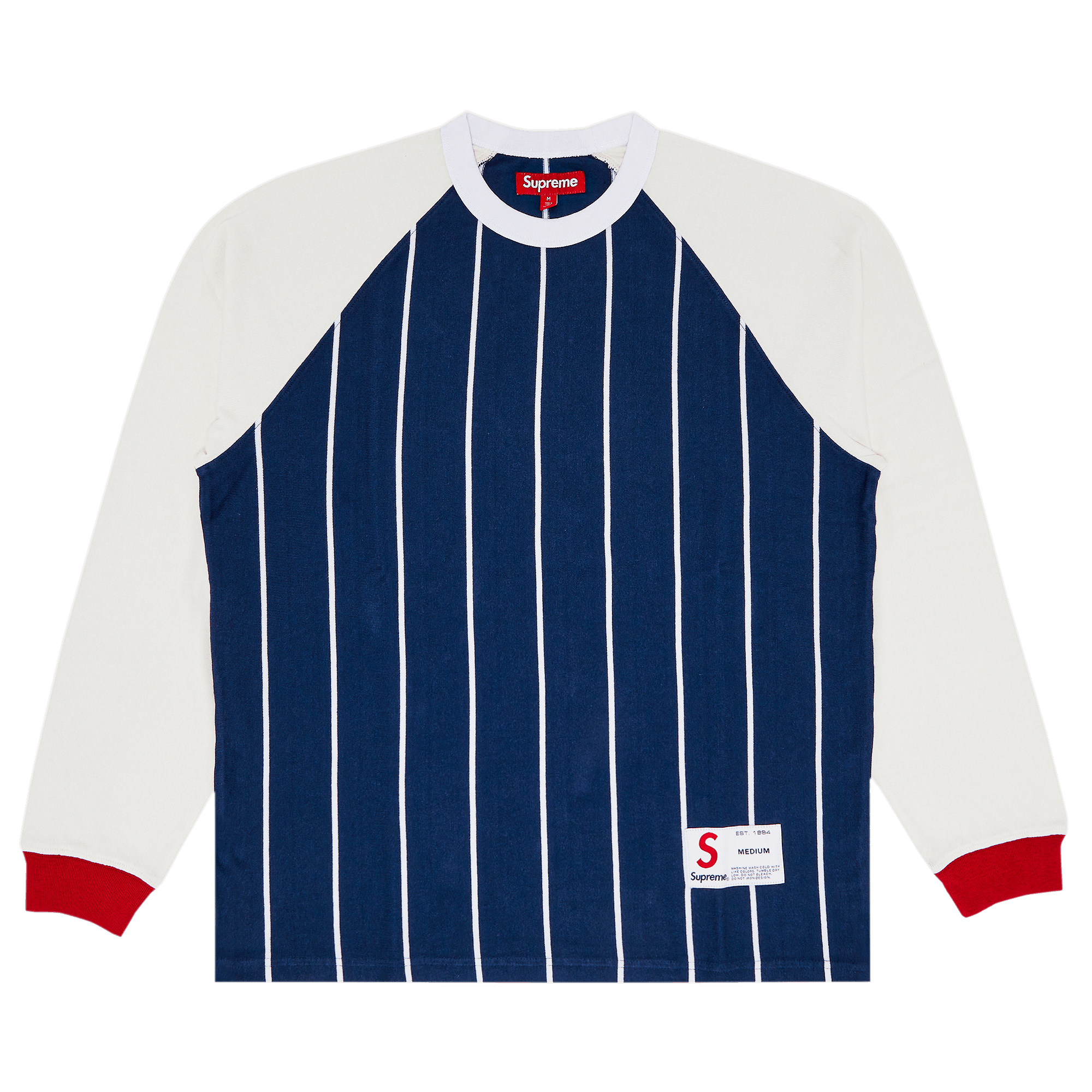 Supreme Stripe Raglan Long-Sleeve Top 'Navy'