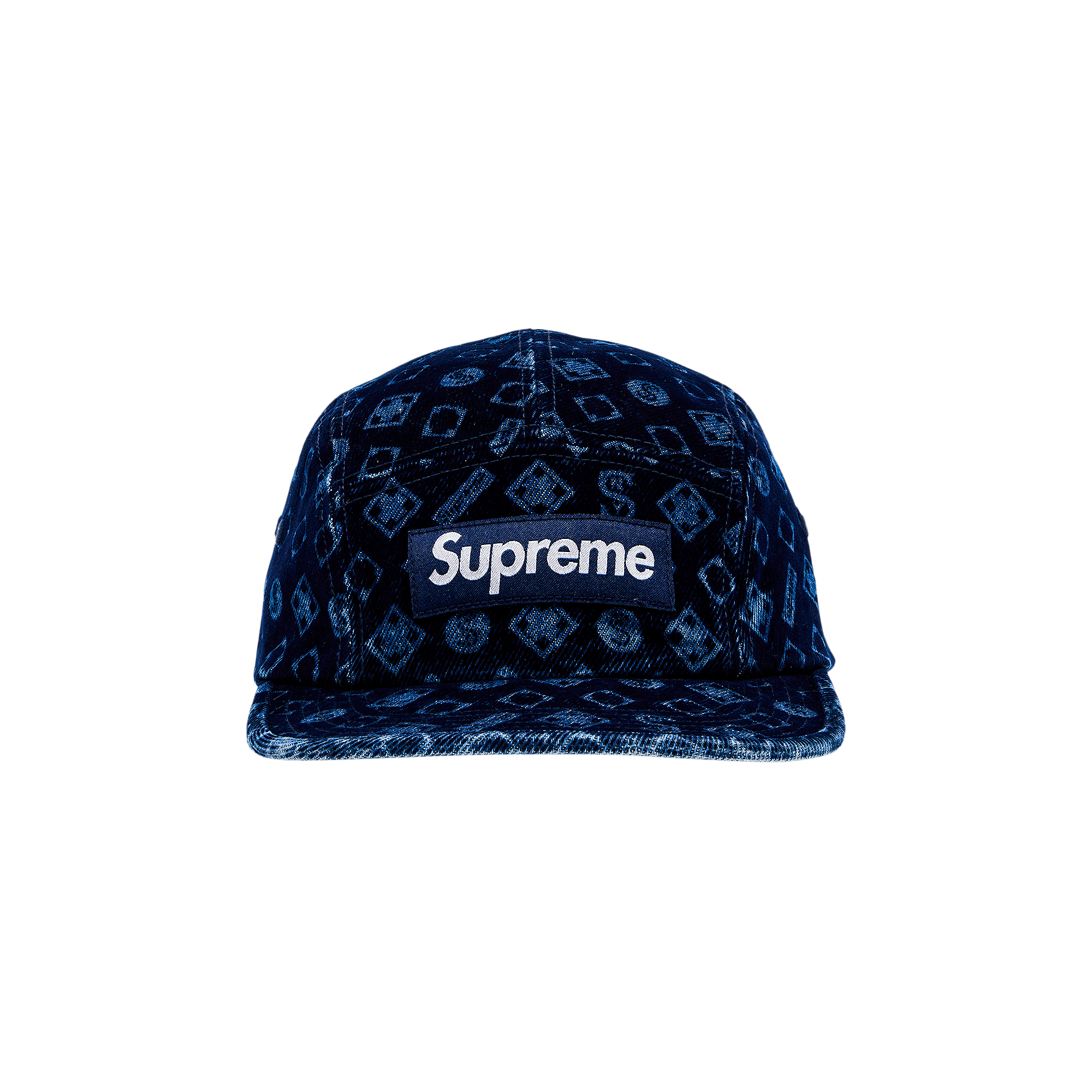 Supreme Flocked Denim Camp Cap 'Blue'