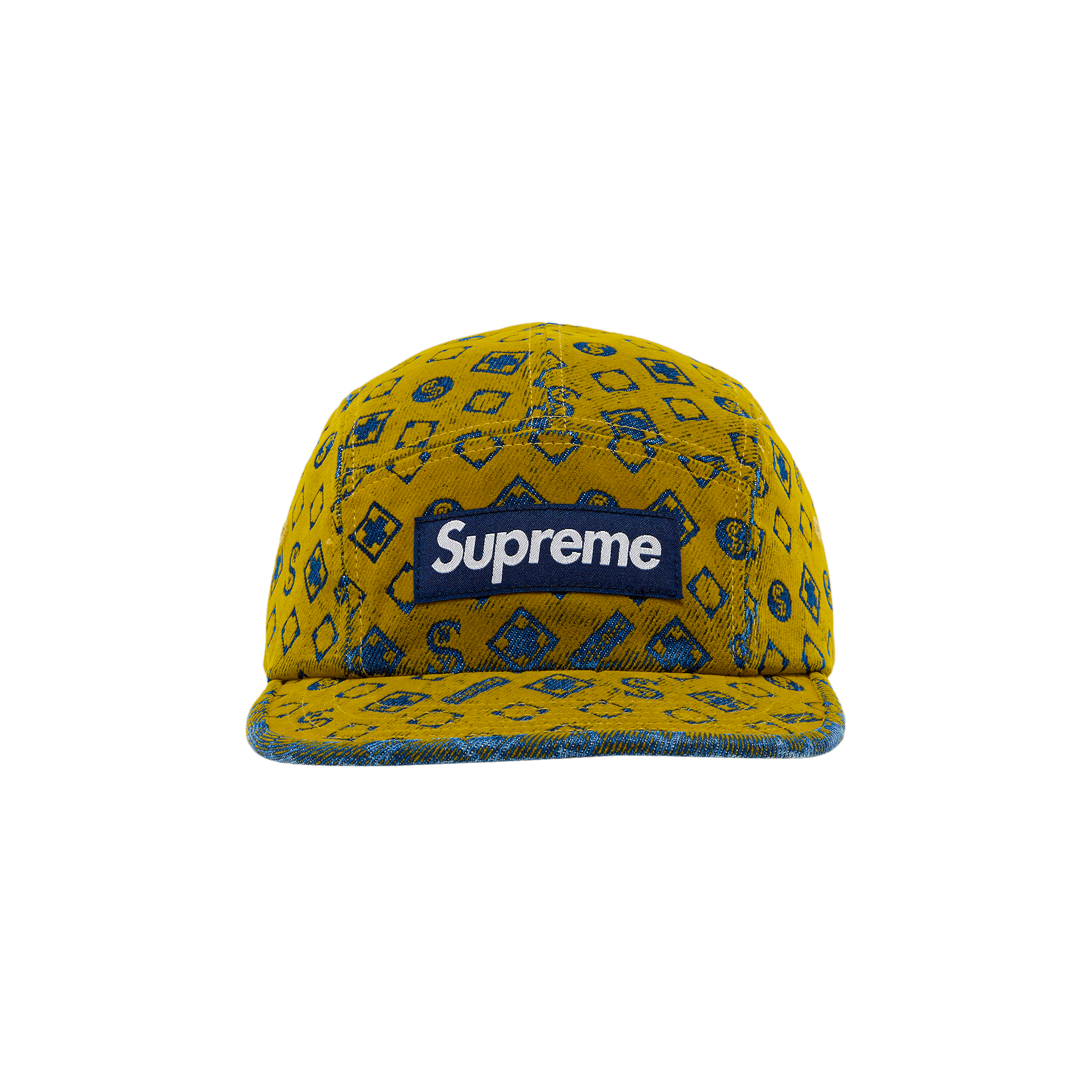 Supreme Flocked Denim Camp Cap 'Mustard'