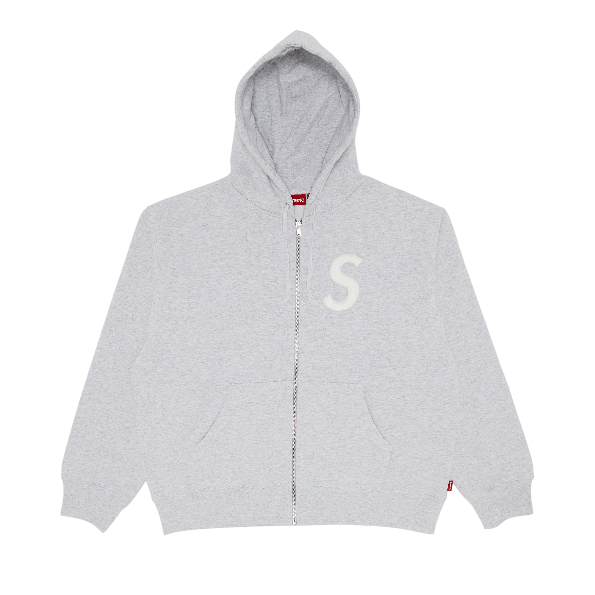 Supreme S Logo Zip Up Hooded Sweatshirt 'Ash Grey'