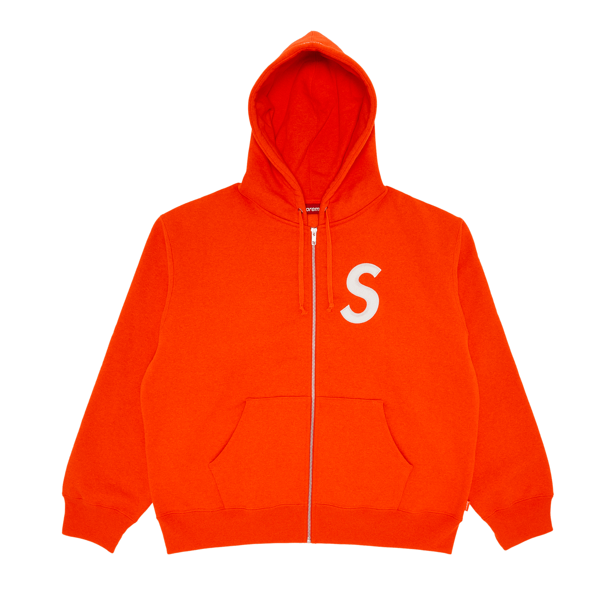 Supreme S Logo Zip Up Hooded Sweatshirt 'Bright Orange'