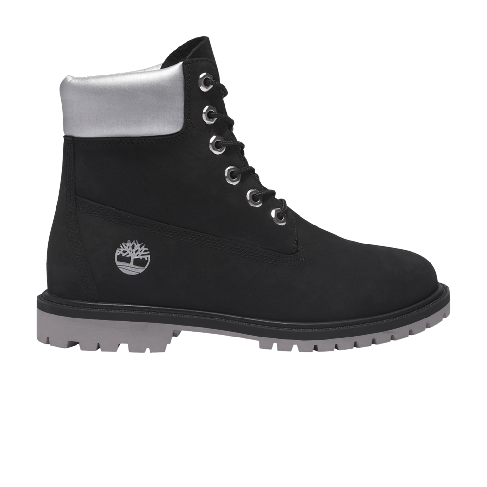 Timberland Wmns 6 Inch Premium Waterproof Heritage Boot 'Black Silver'