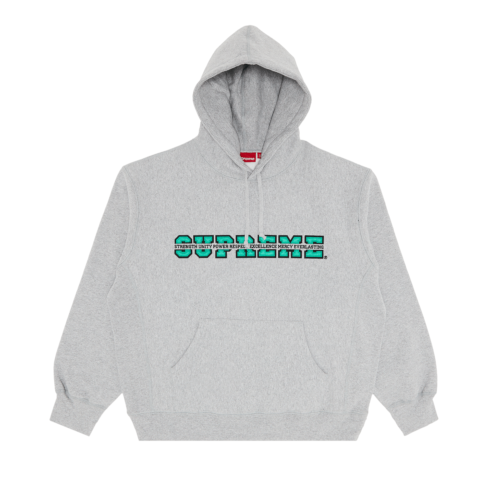 Supreme Collegiate Acronym Hooded Sweatshirt 'Heather Grey'