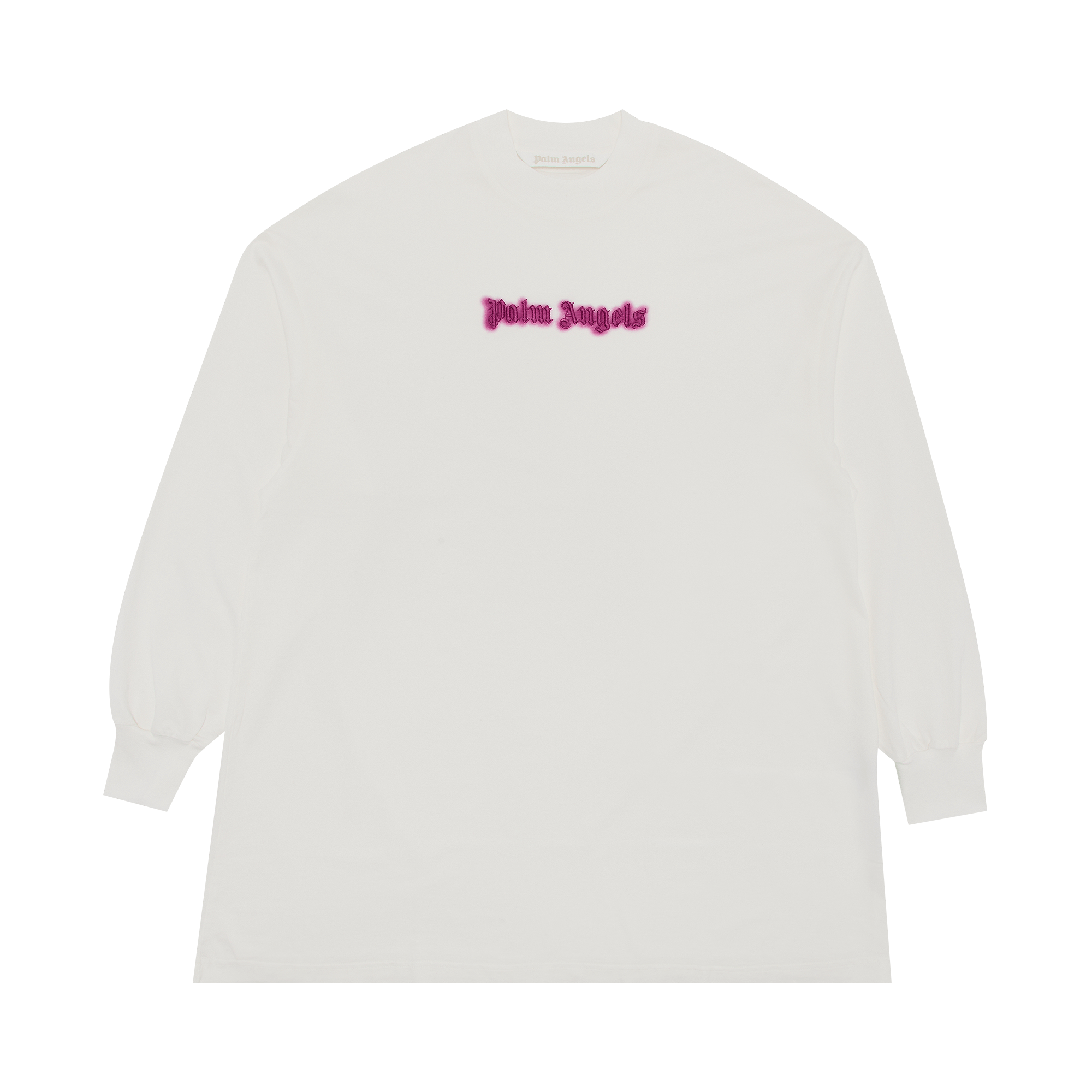 Palm Angels Neon Logo Tee Dress 'Off White/Fuschia'