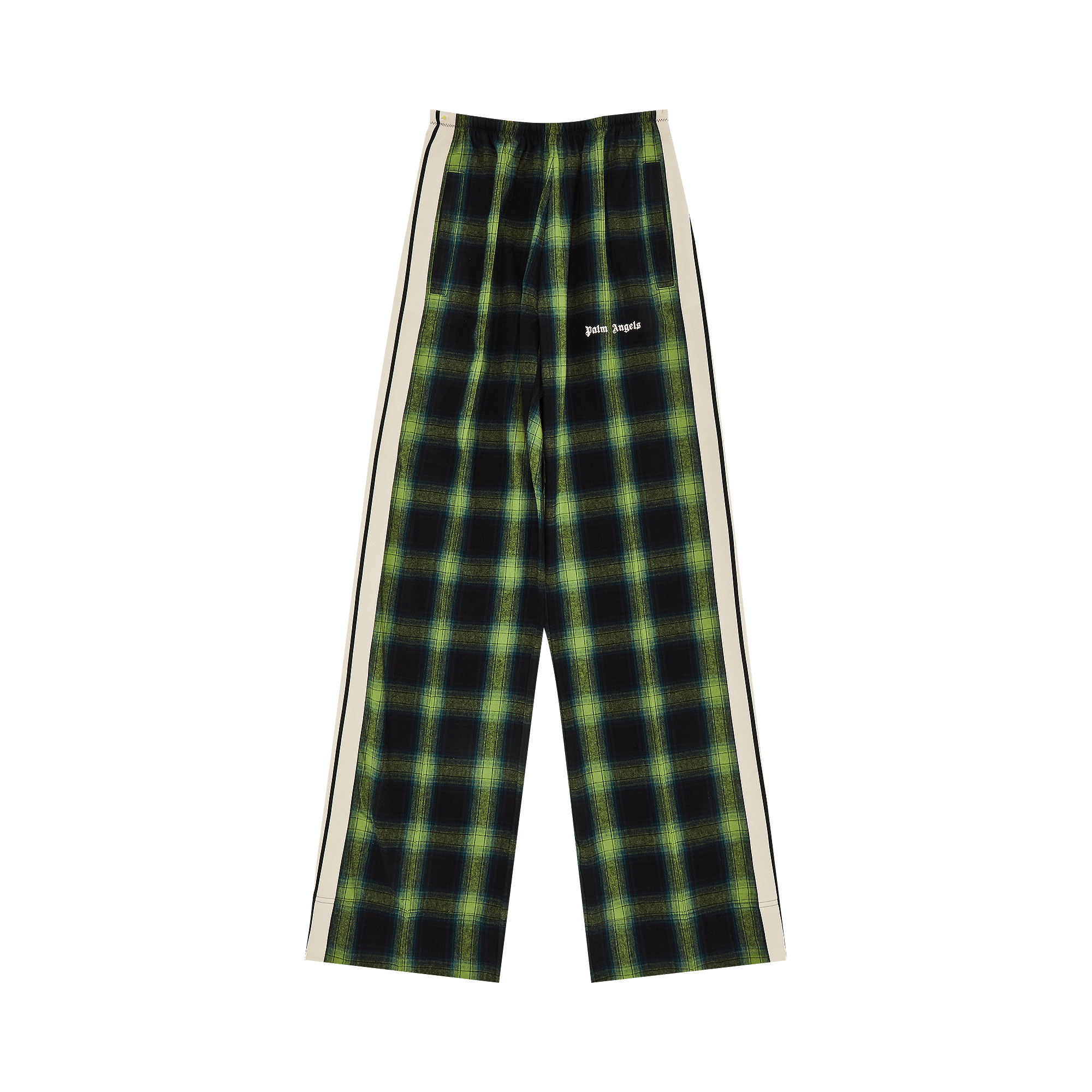 Palm Angels Classic Logo Check Loose Pants 'Green/Off White'