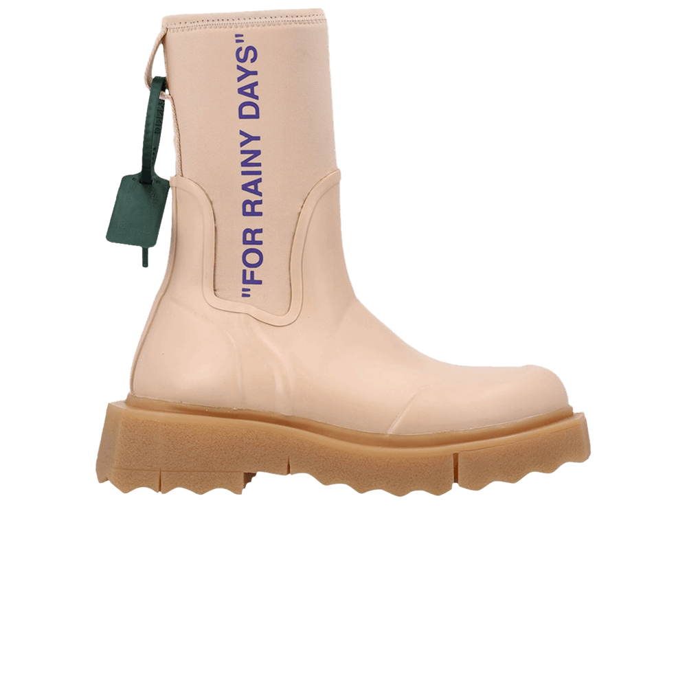 Off-White Wmns Sponge Rubber Rain Boot 'For Rainy Days - Rose'