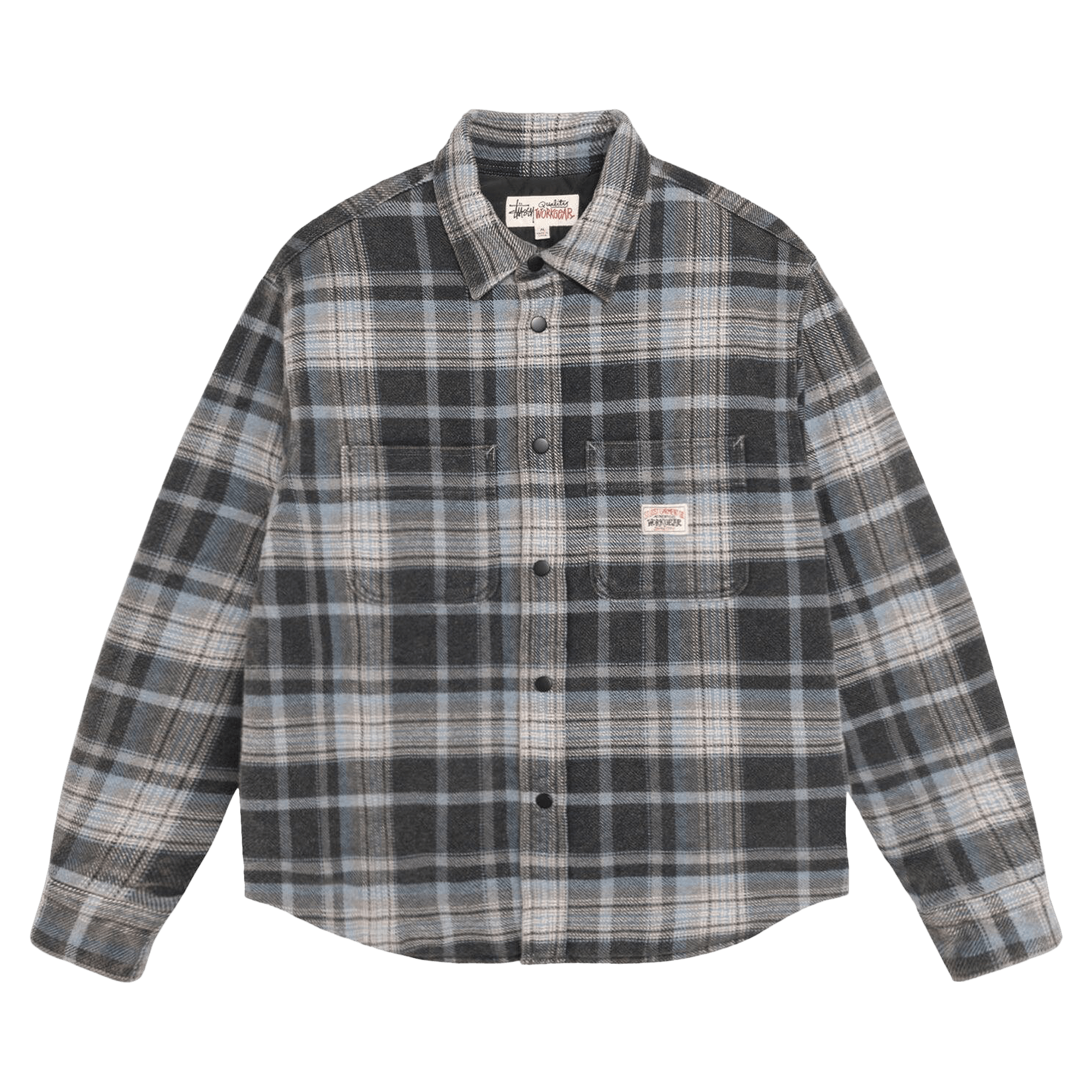 Stussy Heavy Washed Plaid Long-Sleeve Shirt 'Blue'