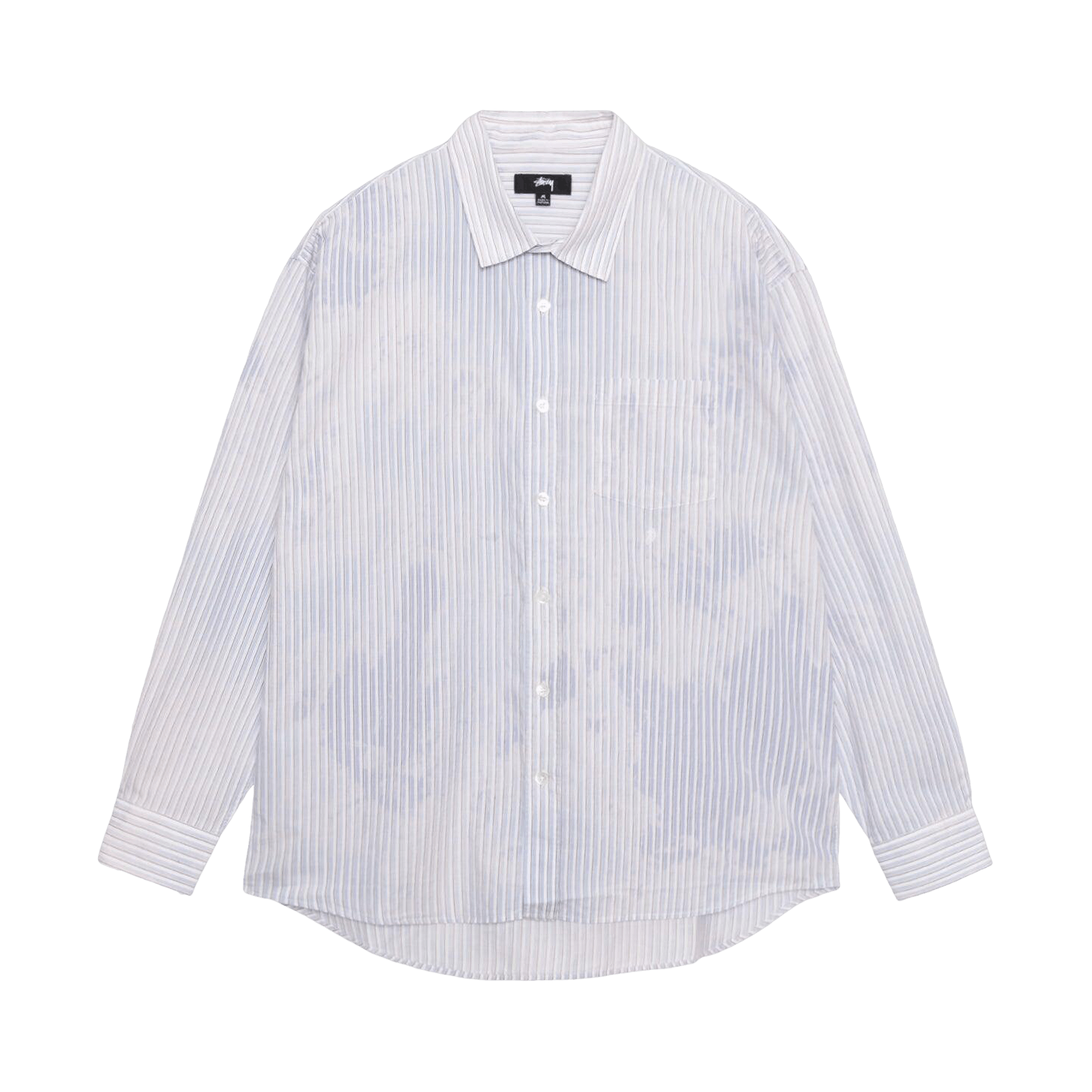 Stussy Bleached Poplin Classic Long-Sleeve Shirt 'Blue'