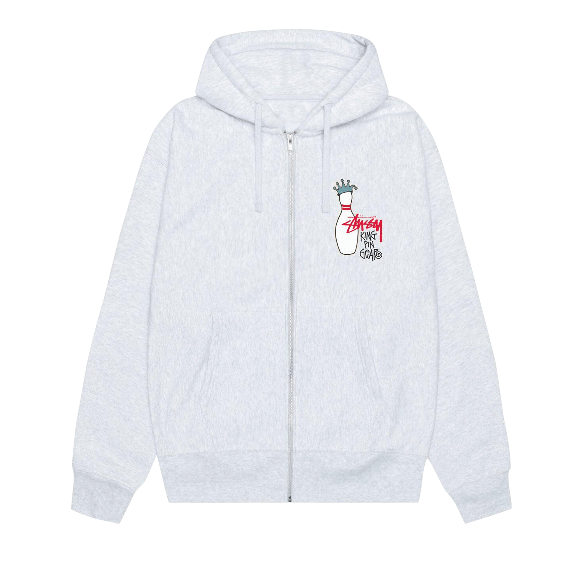 Stussy Kingpin Zip Hoodie 'Ash Heather'