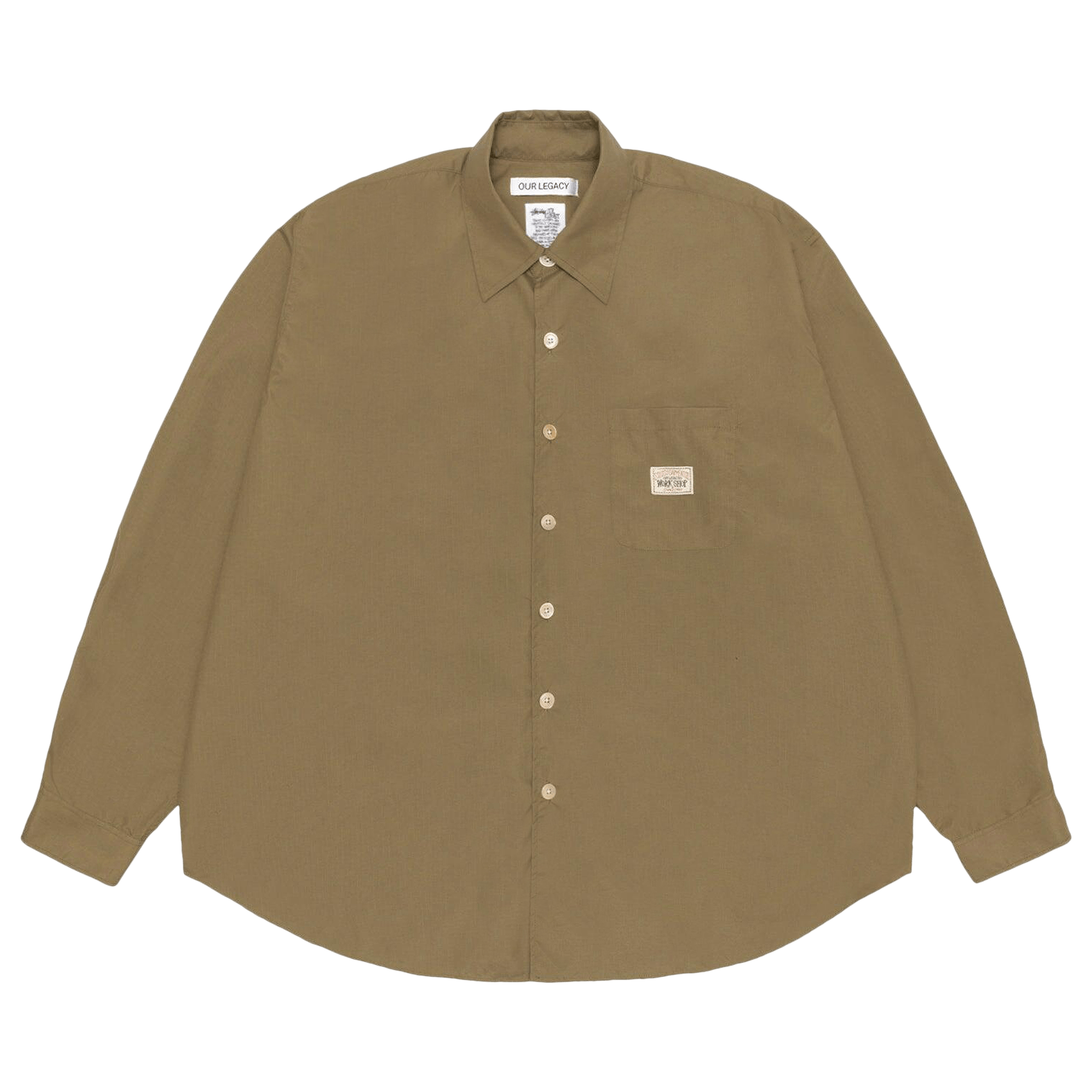 Stussy x Our Legacy Work Shop Borrowed Shirt 'Olive Nylon Ripstop'