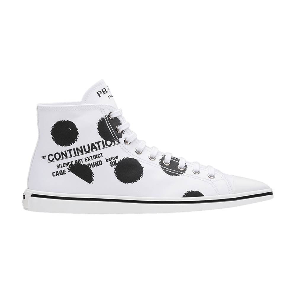 Prada Point-Toe Canvas High 'Polka Dot - White Black'