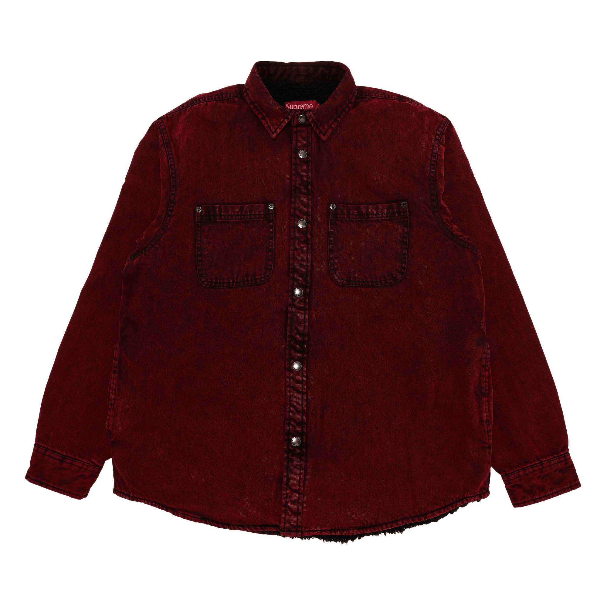Supreme Faux Shearling Lined Work Shirt 'Red Denim'