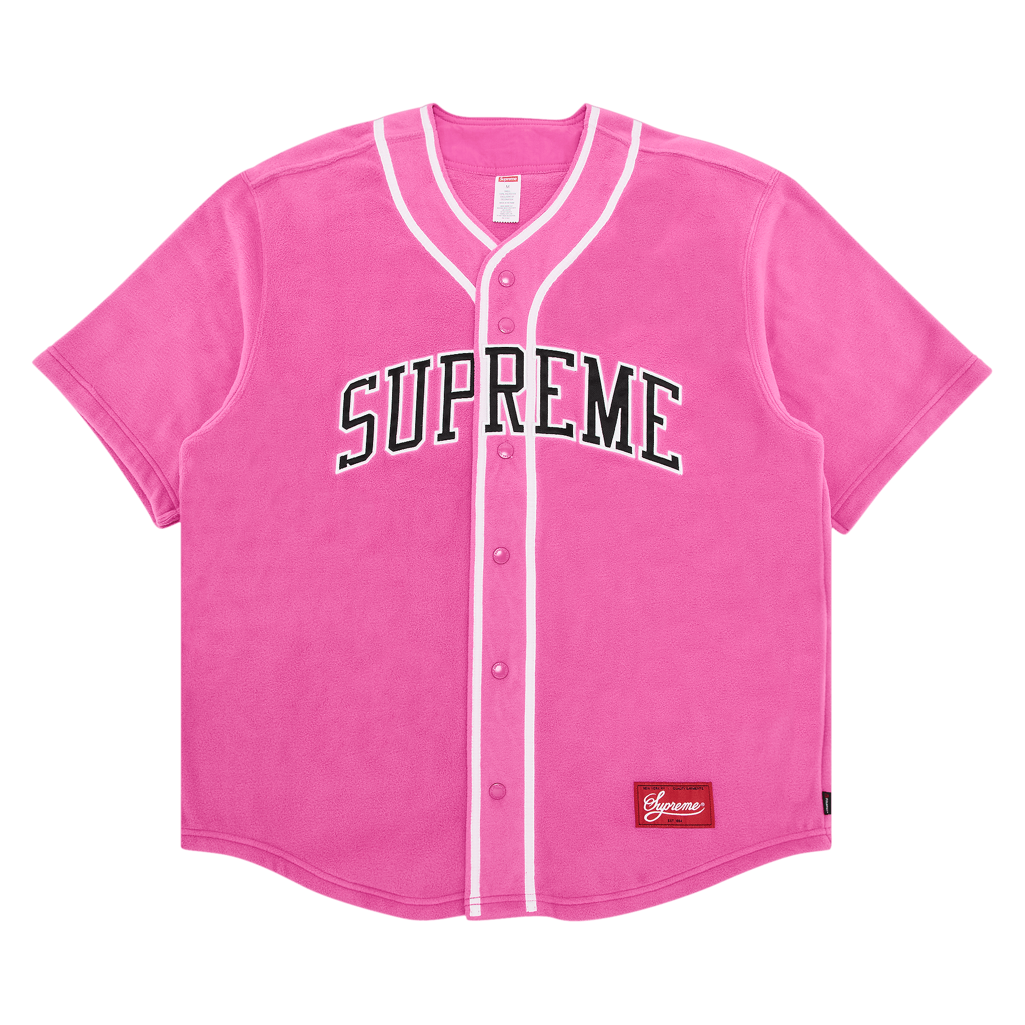 Supreme Polartec Baseball Jersey 'Pink'