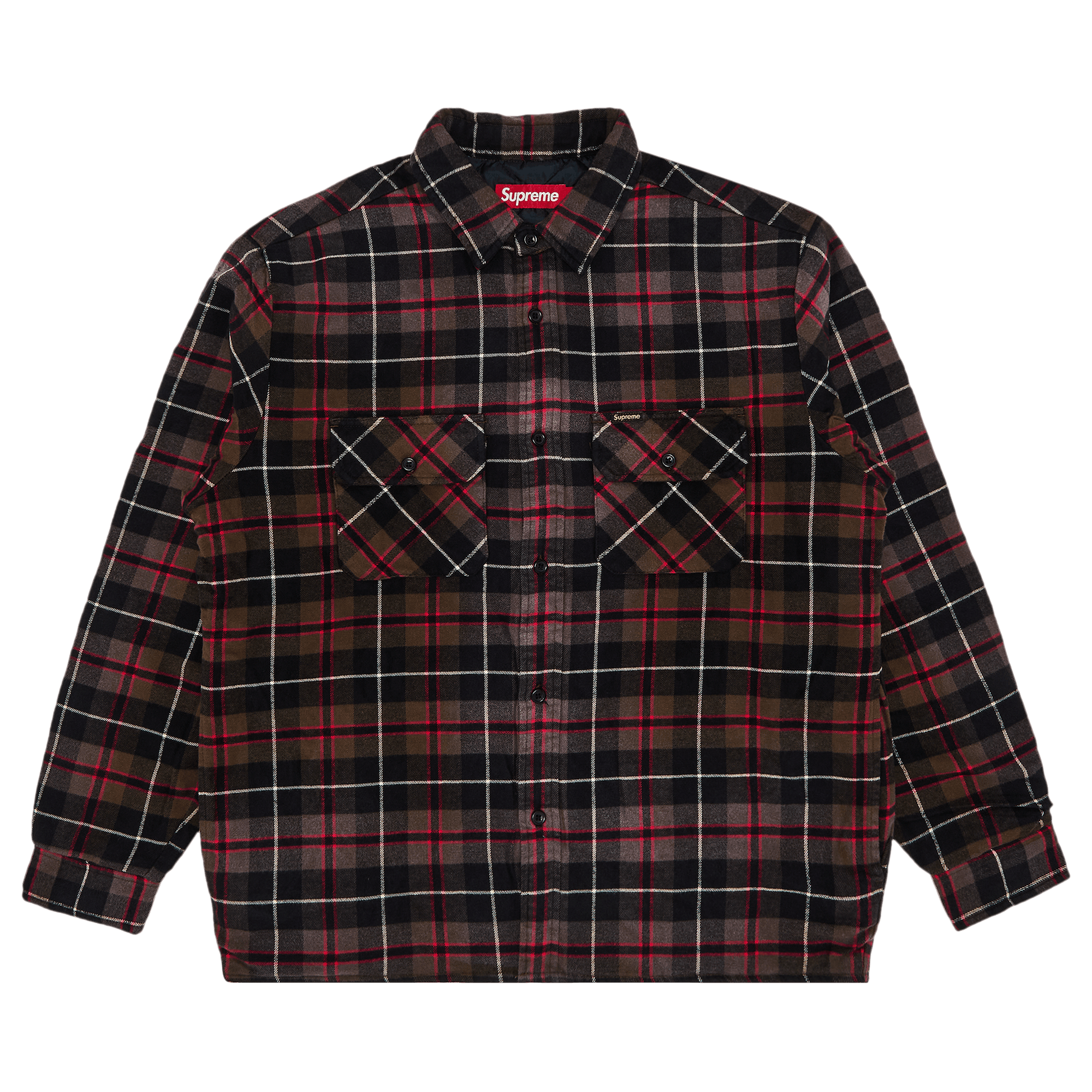Supreme Quilted Plaid Shirt 'Grey'