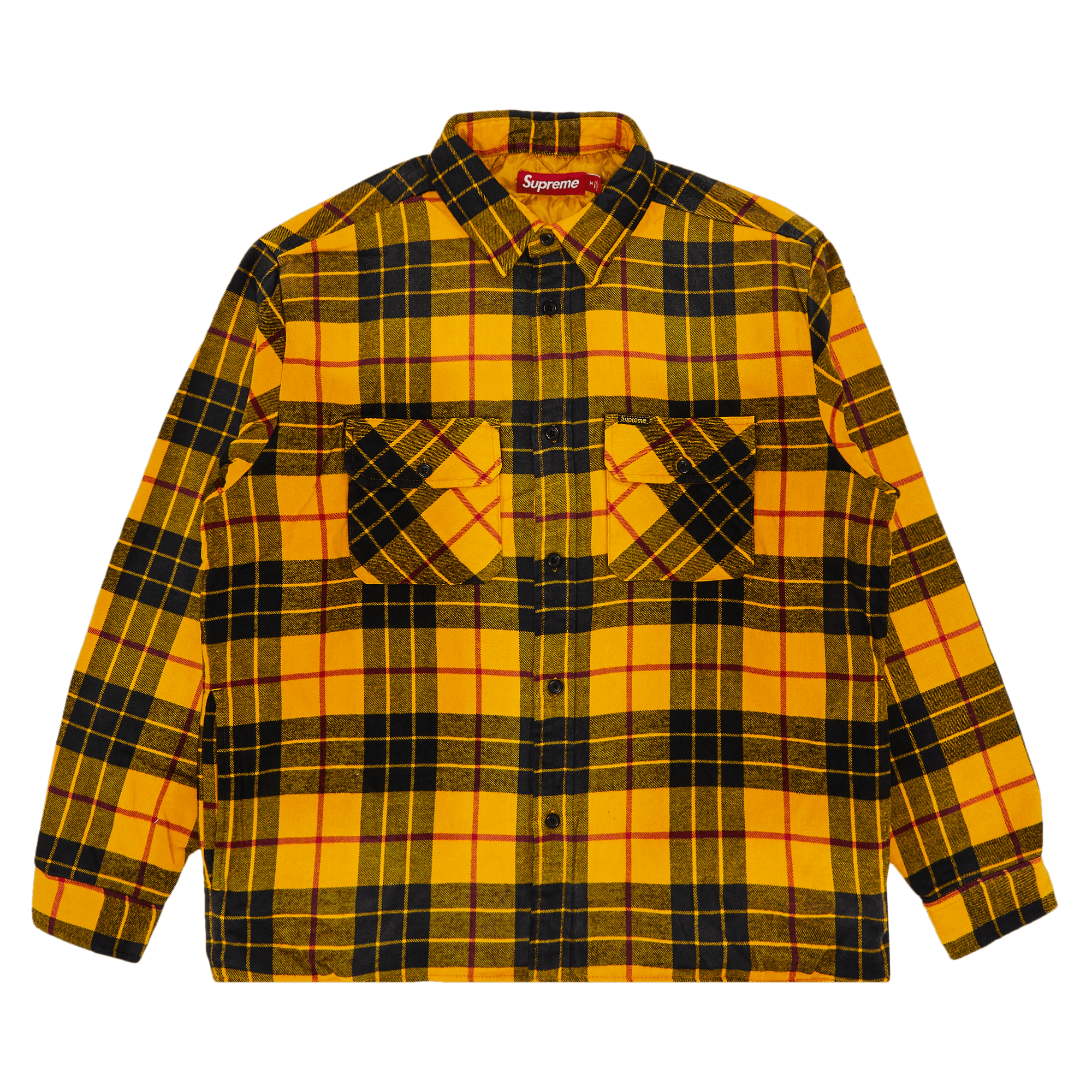 Supreme Quilted Plaid Shirt 'Yellow'