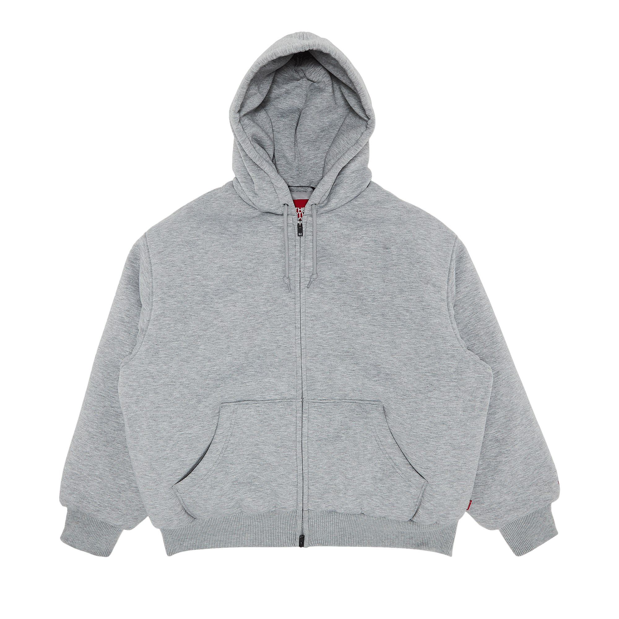 Supreme x The North Face Down Filled Zip Up Hooded Sweatshirt 'Heather Grey'