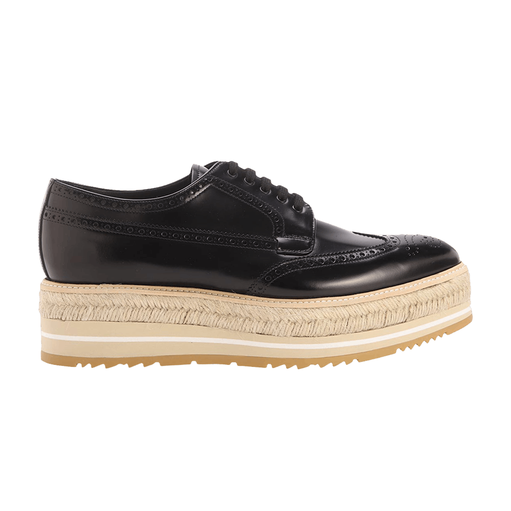 Buy Prada Brushed Leather Derby 'Black' - 2EE404 ZJY F0002 | GOAT