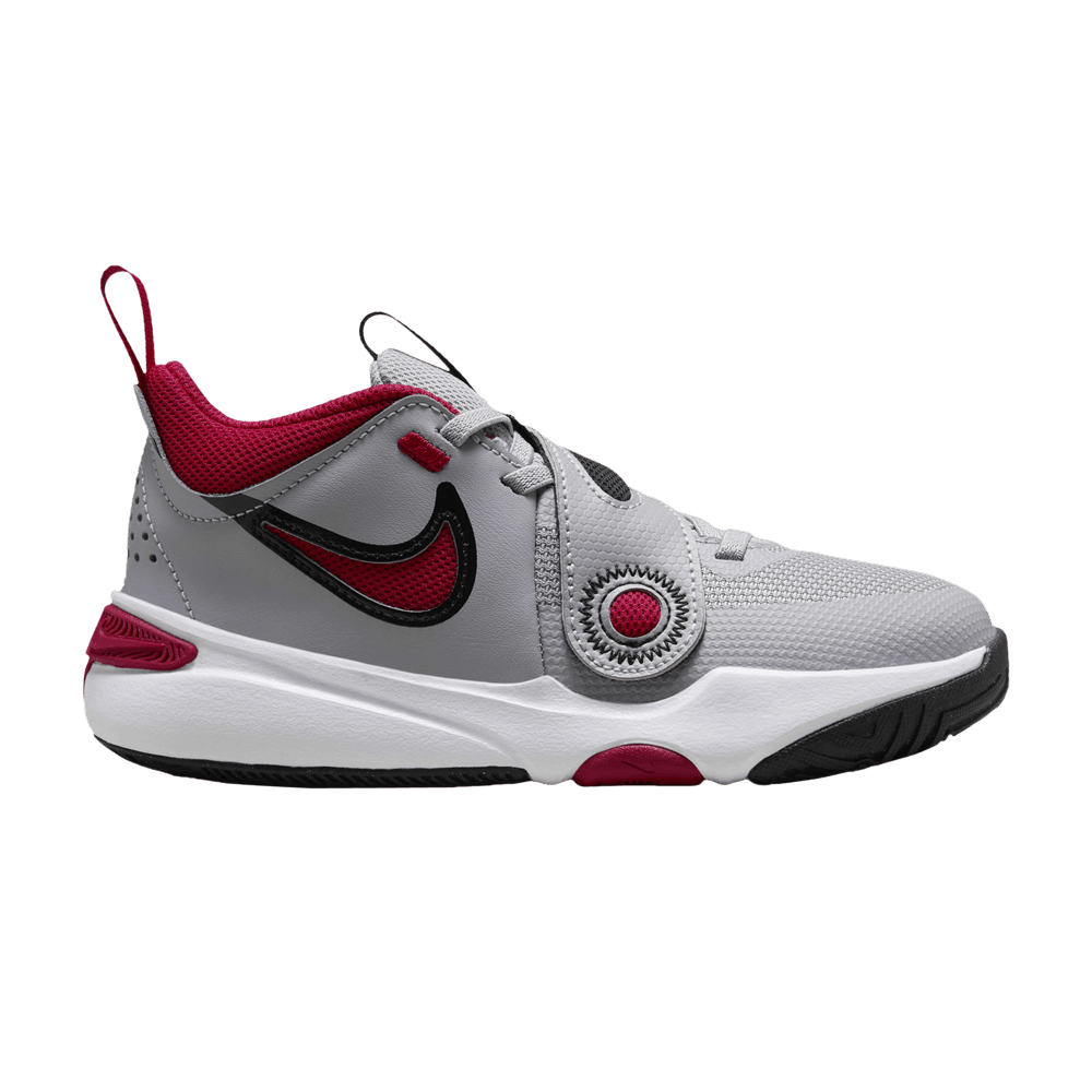 Nike Team Hustle D11 PS 'Cement Grey Gym Red'