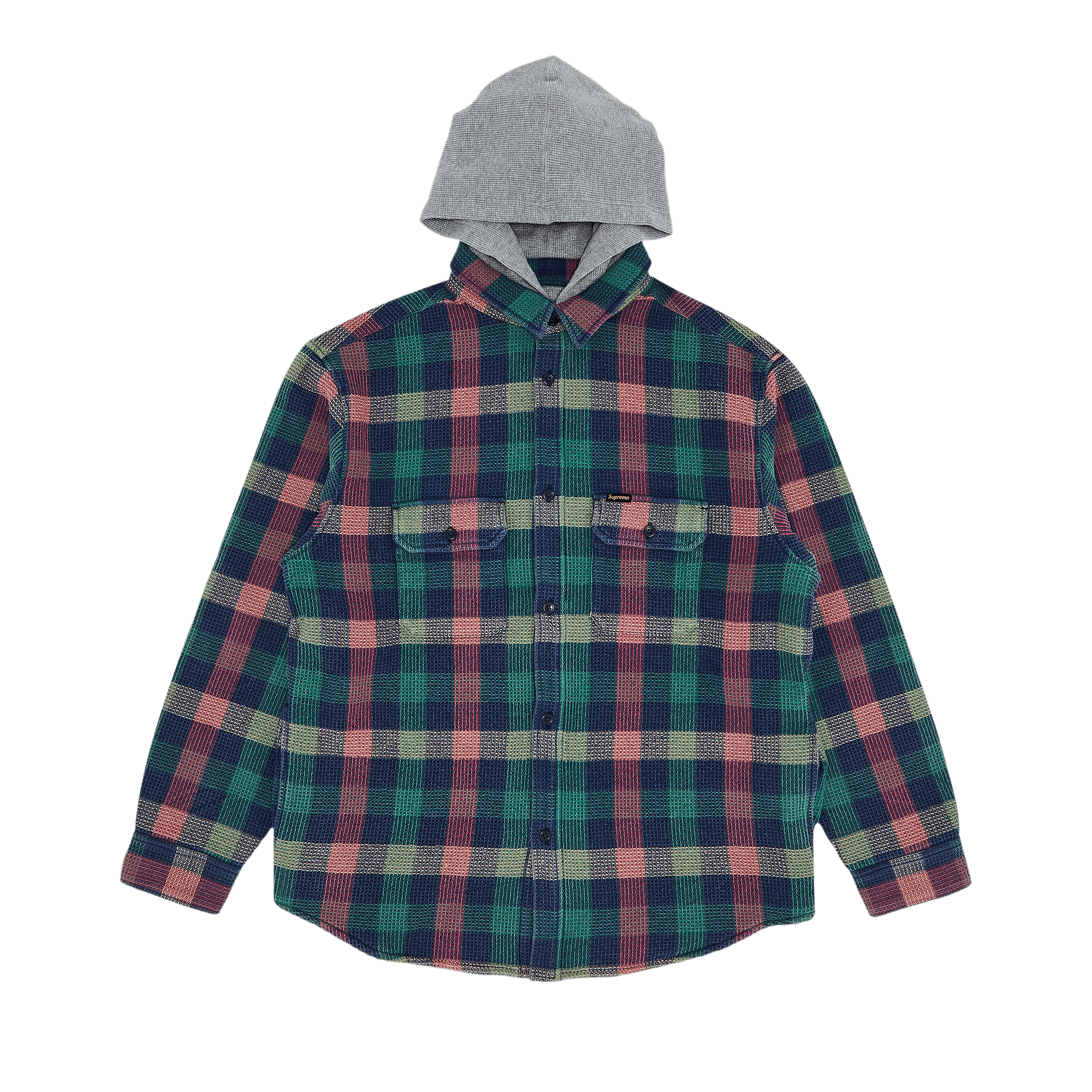 Supreme Waffle Plaid Hooded Shirt 'Multicolor'