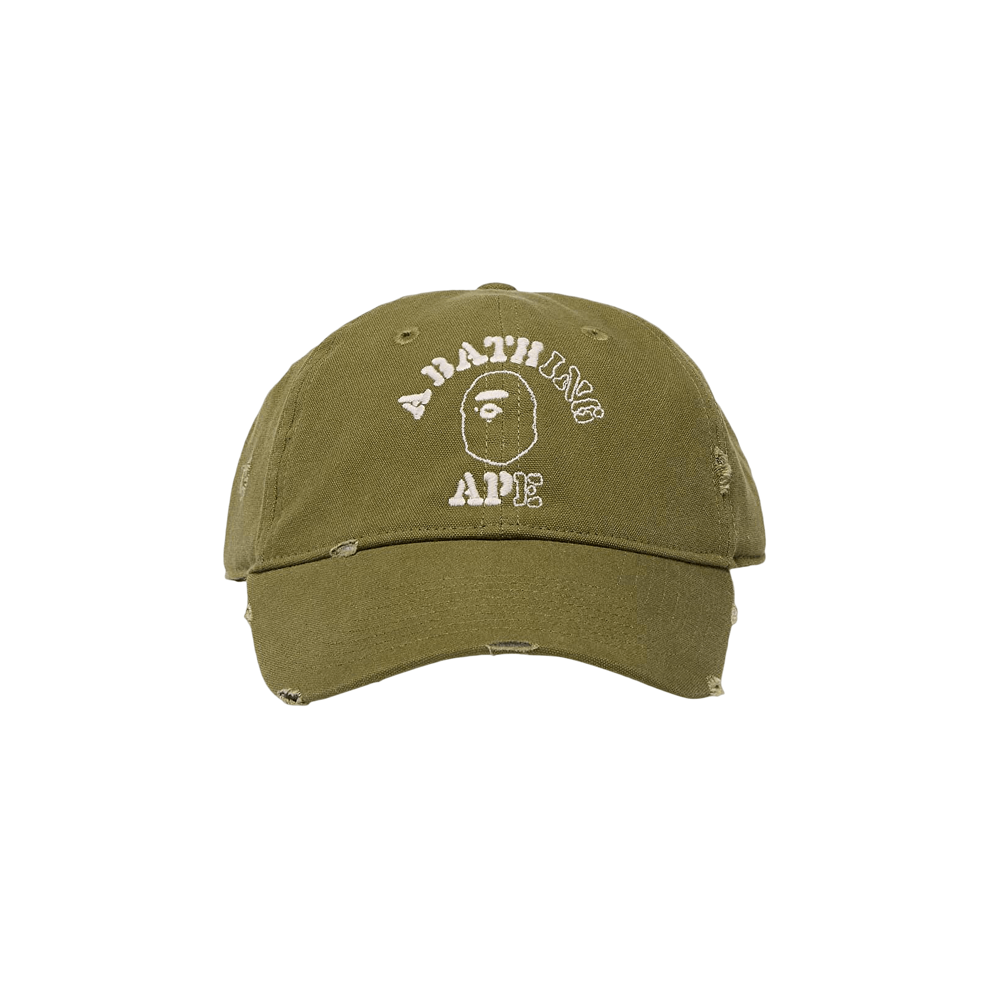 BAPE Worn Out College Cap 'Olive Drab'