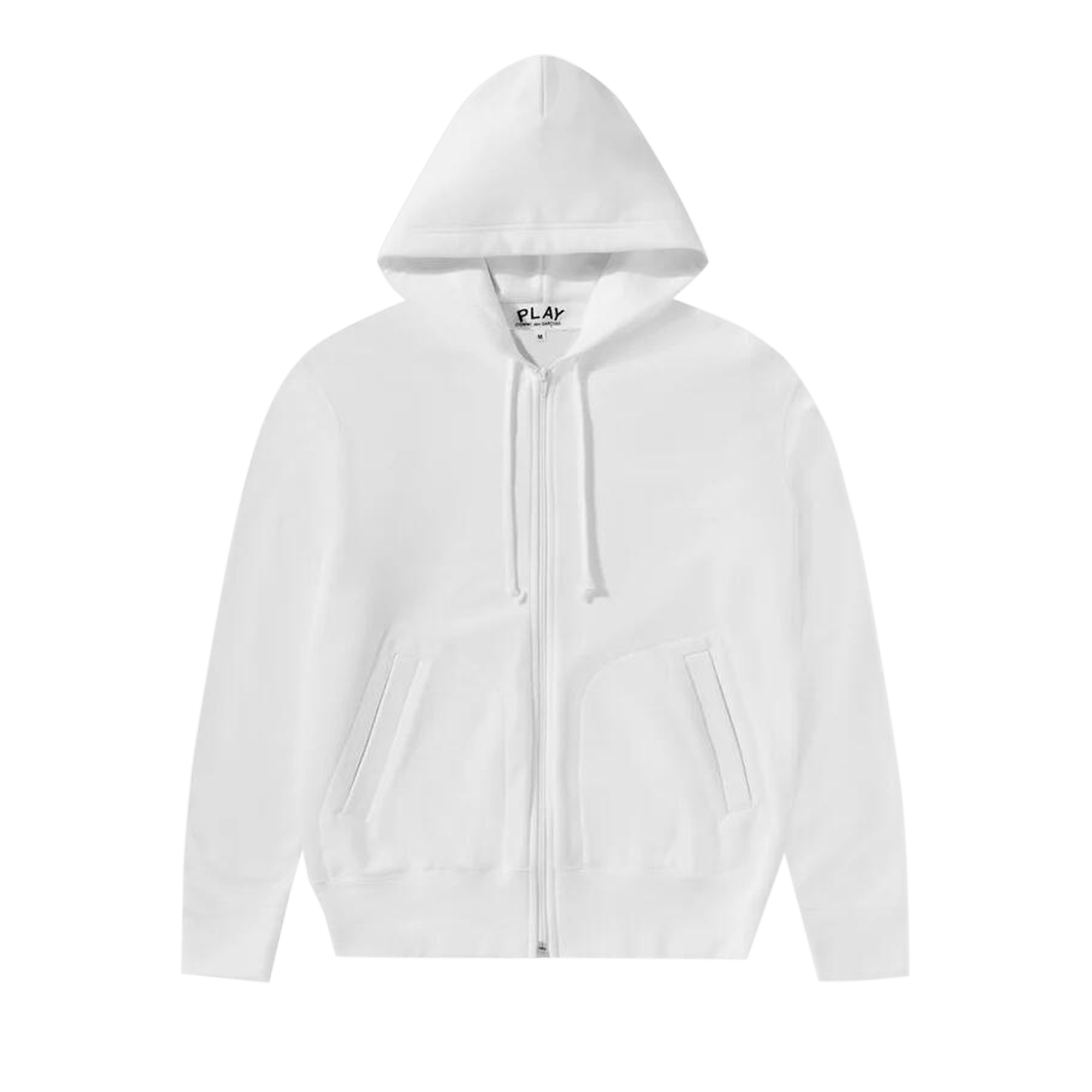 Comme des Garçons PLAY Back Emblem Zip Hoodie 'White'