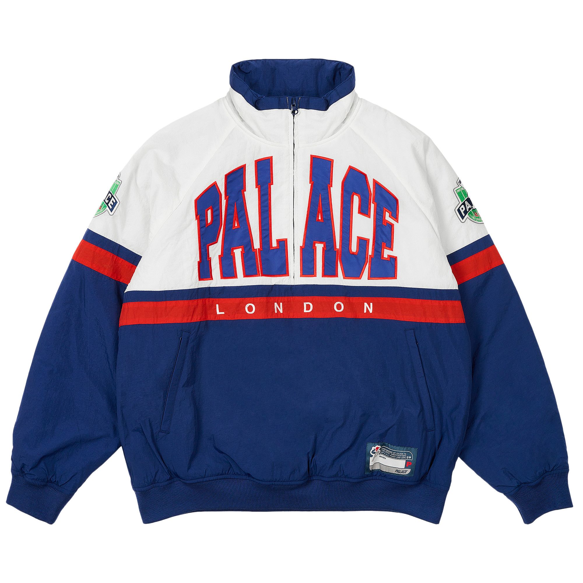 Palace Breakout Half Zip Bomber 'White/Navy'