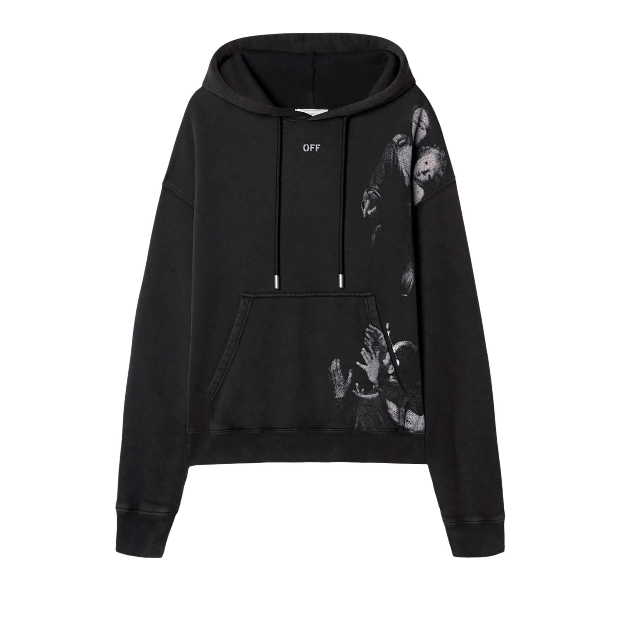 Off-White Blurred Mary Skate Hoodie 'Black/White'