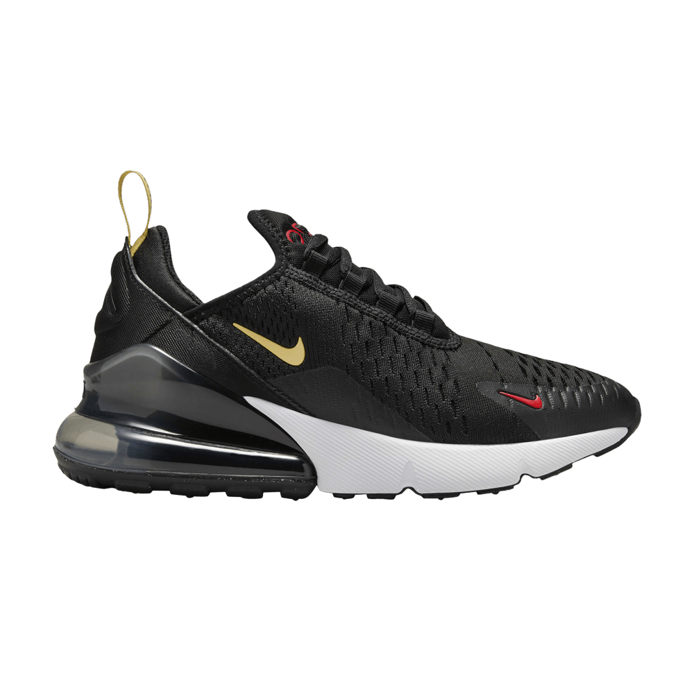 Nike Air Max 270 GS 'Black Gym Red Saturn Gold'