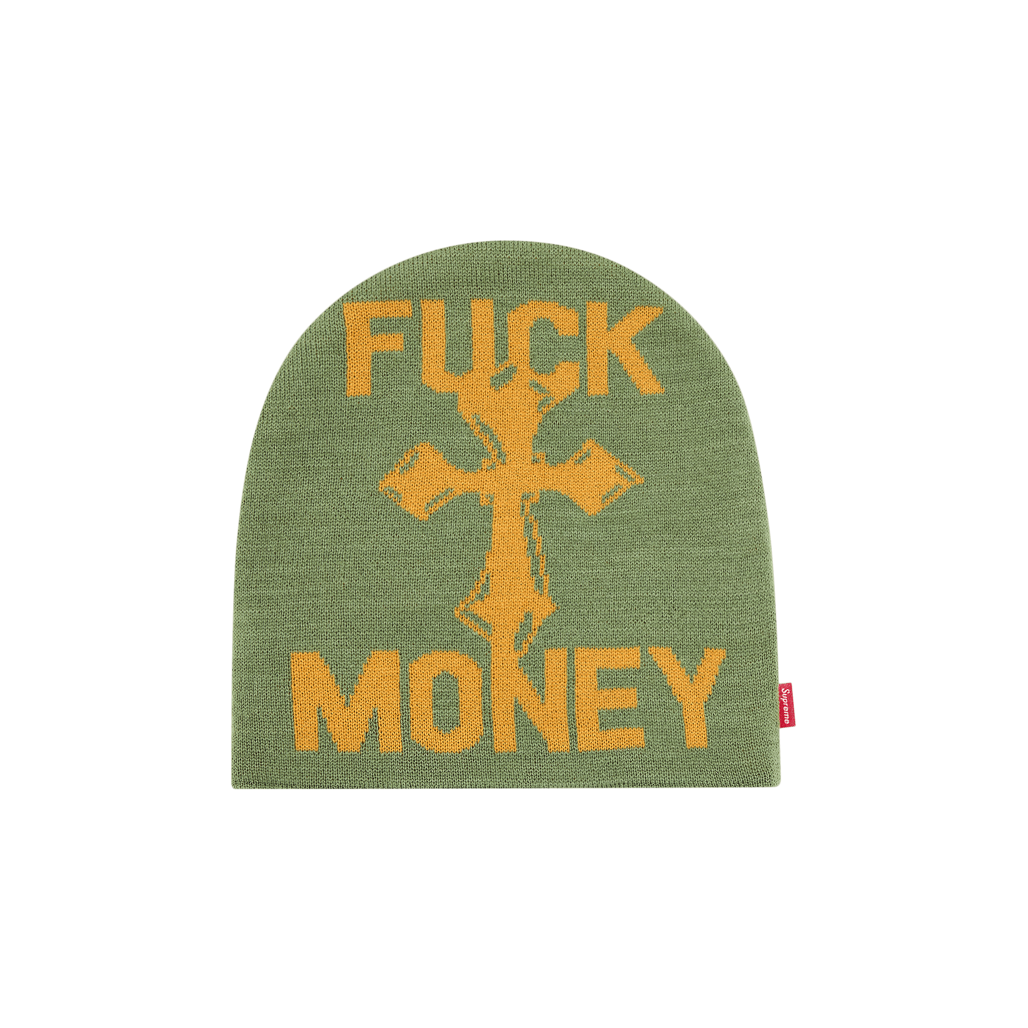 Supreme Fuck Money Beanie 'Olive'