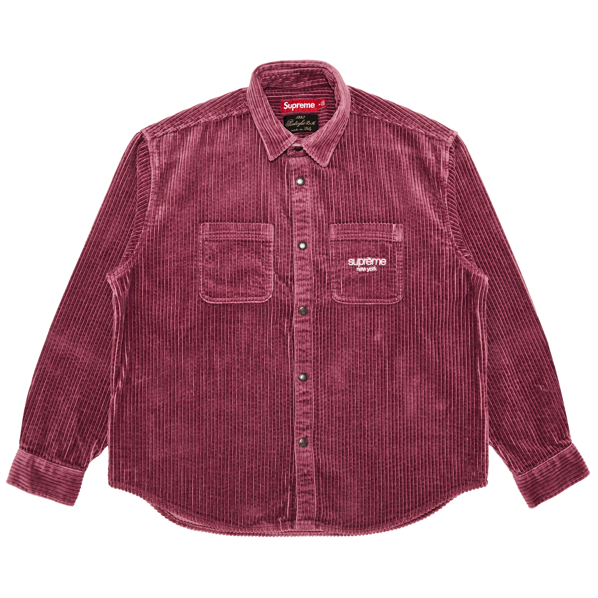 Supreme Wide Wale Corduroy Snap Shirt 'Dusty Pink'