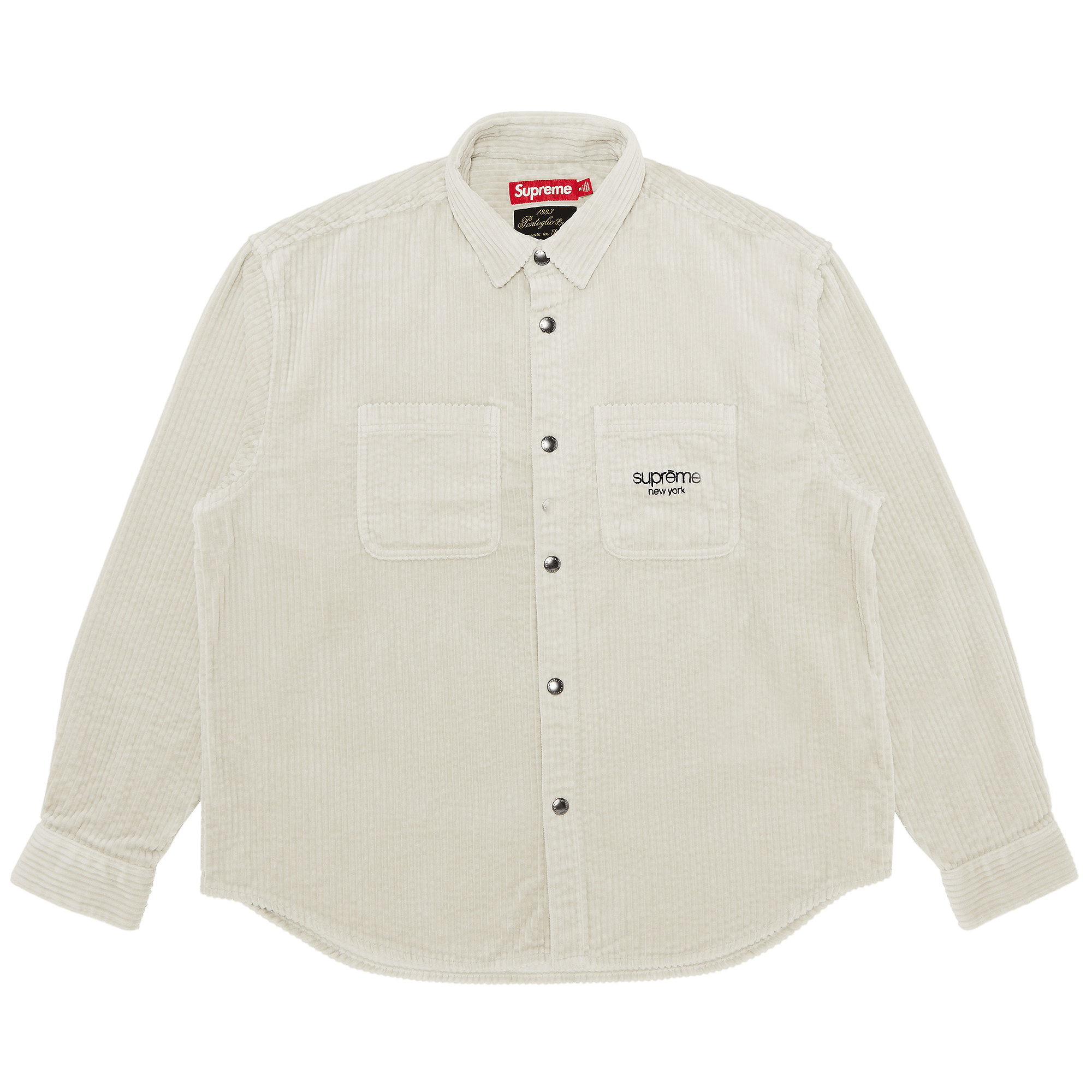 Supreme Wide Wale Corduroy Snap Shirt 'Stone'