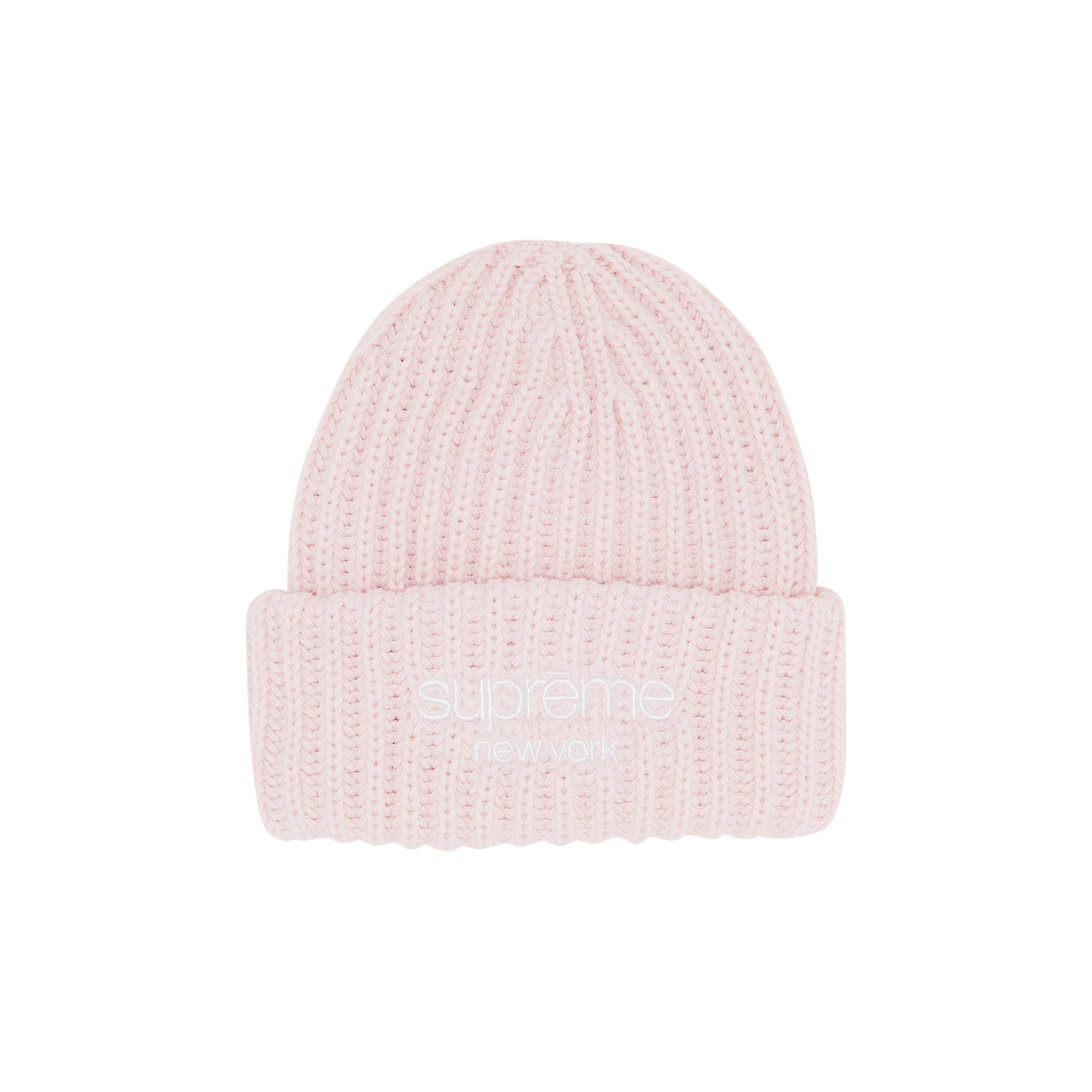 Supreme Classic Logo Chunky Ribbed Beanie 'Light Pink'