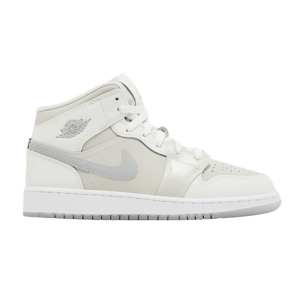 Air Jordan 1 Mid SE GS 'Summit White Metallic Silver'