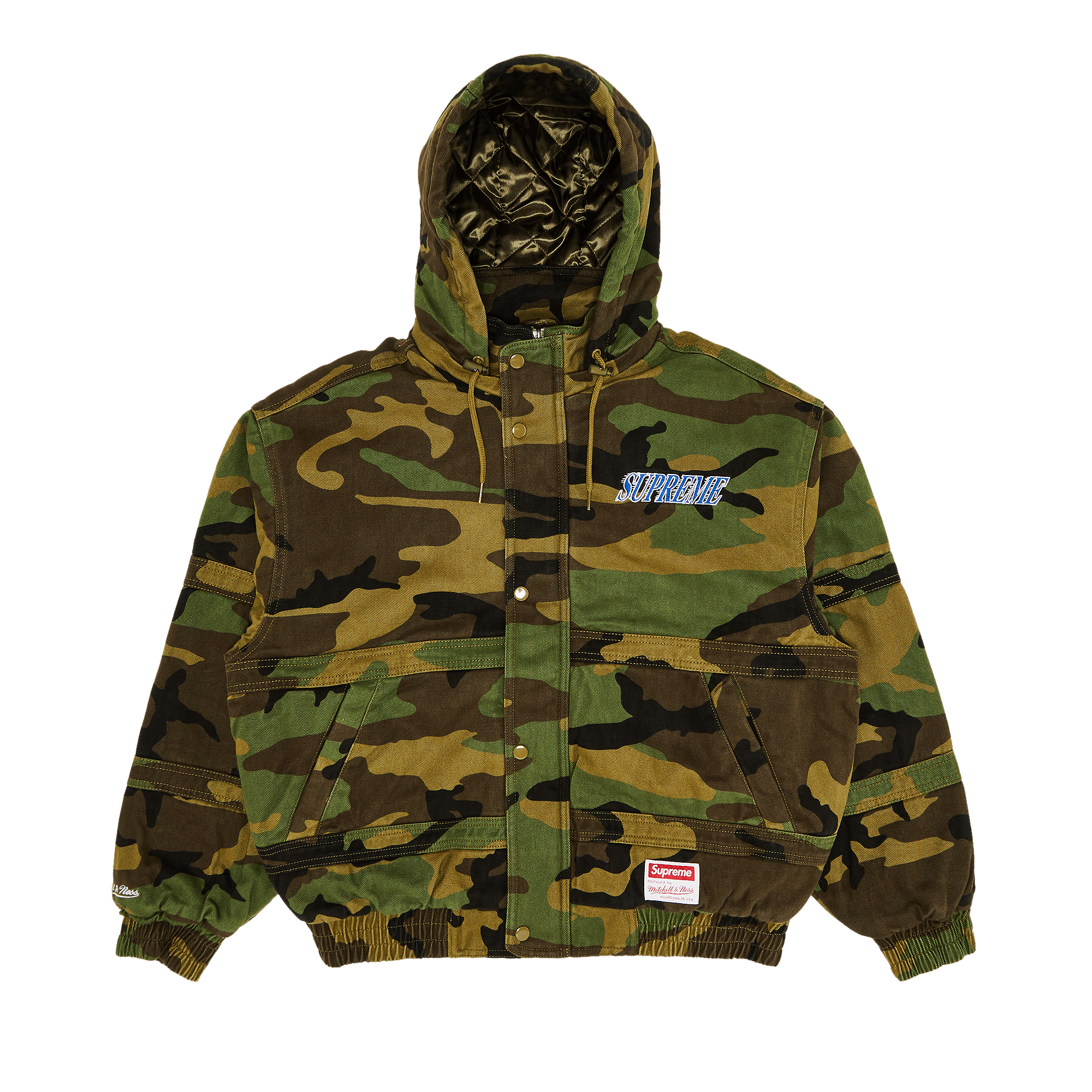 Supreme x Mitchell & Ness Twill Stadium Jacket 'Woodland Camo'