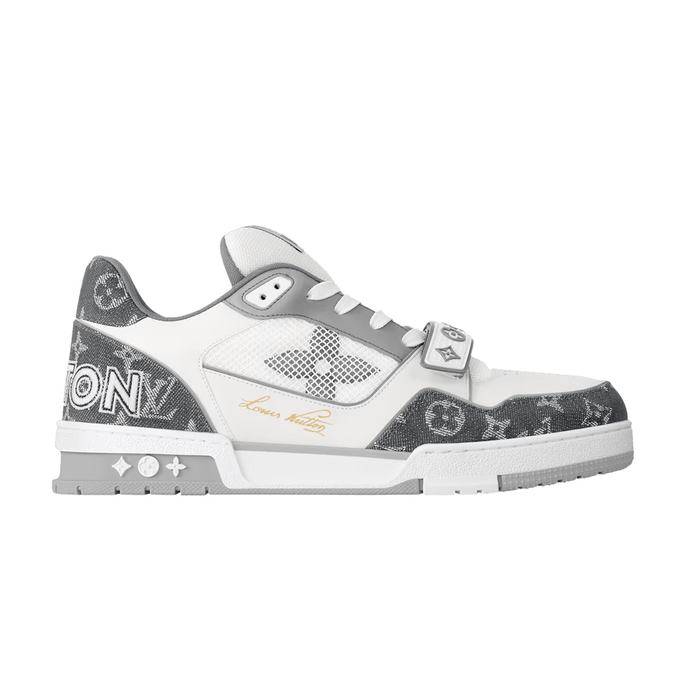 Louis Vuitton Trainer 'Velcro Strap - Grey Monogram Denim'